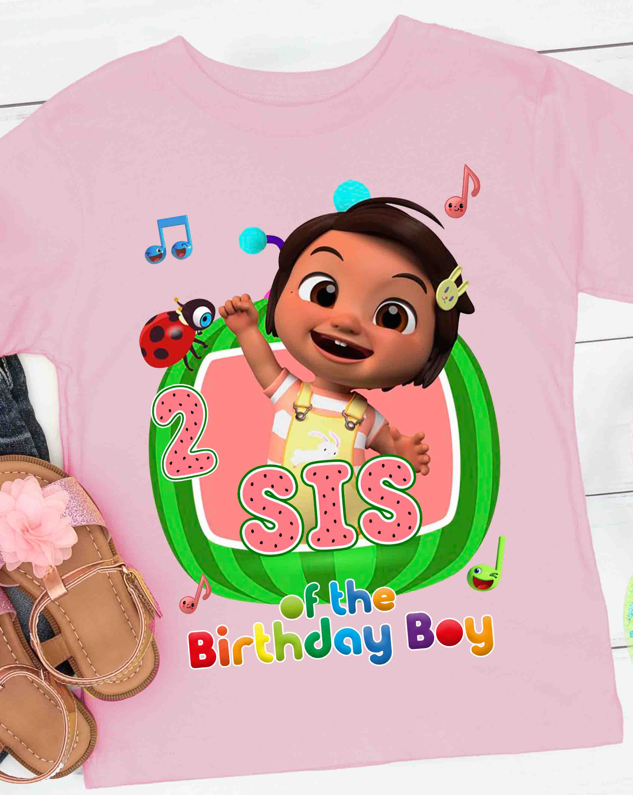 Cocomelon Personalized Birthday T-Shirt with Custom Name and age