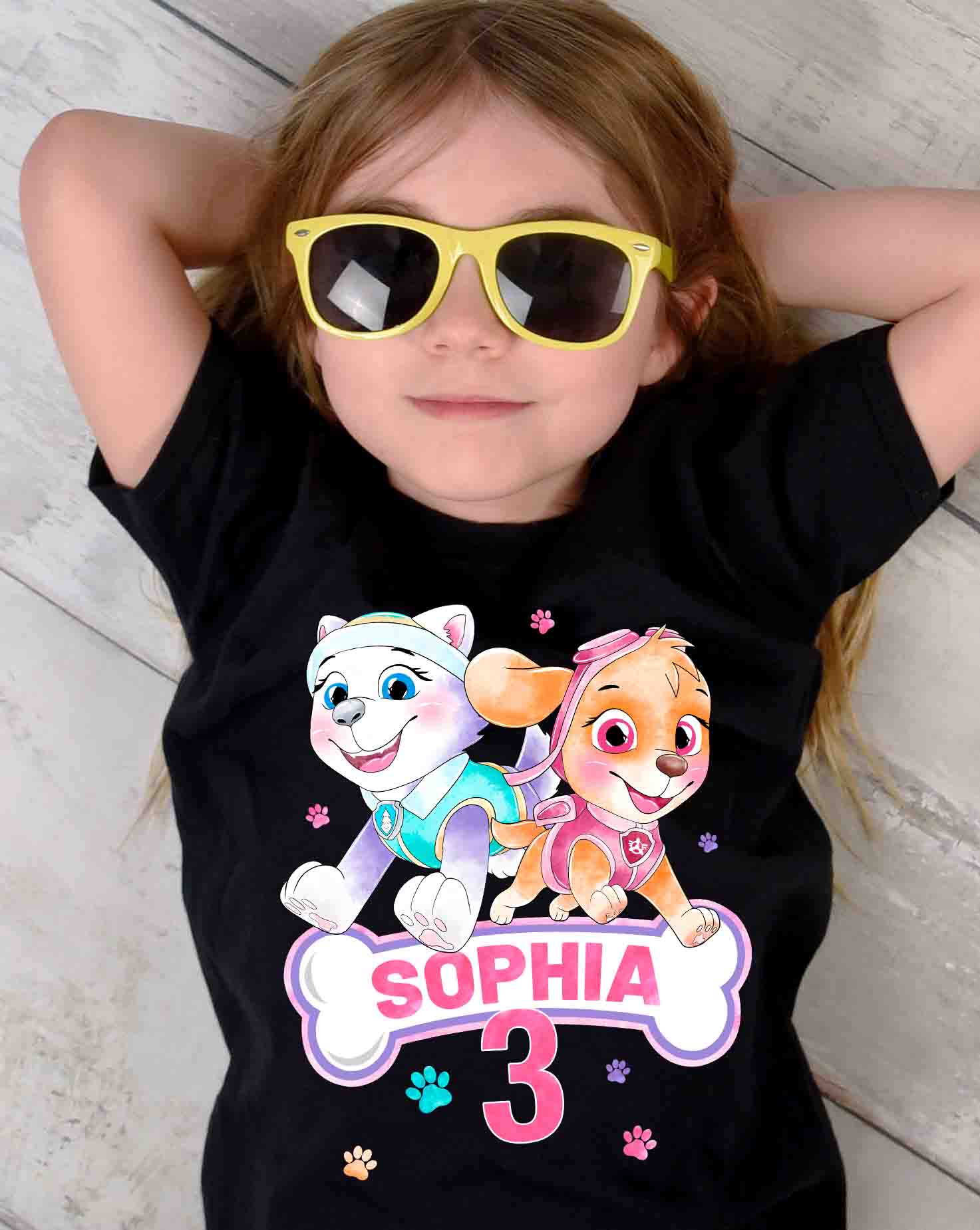 Skye Everest Paw Patrol Birthday T-Shirt with Custom Name