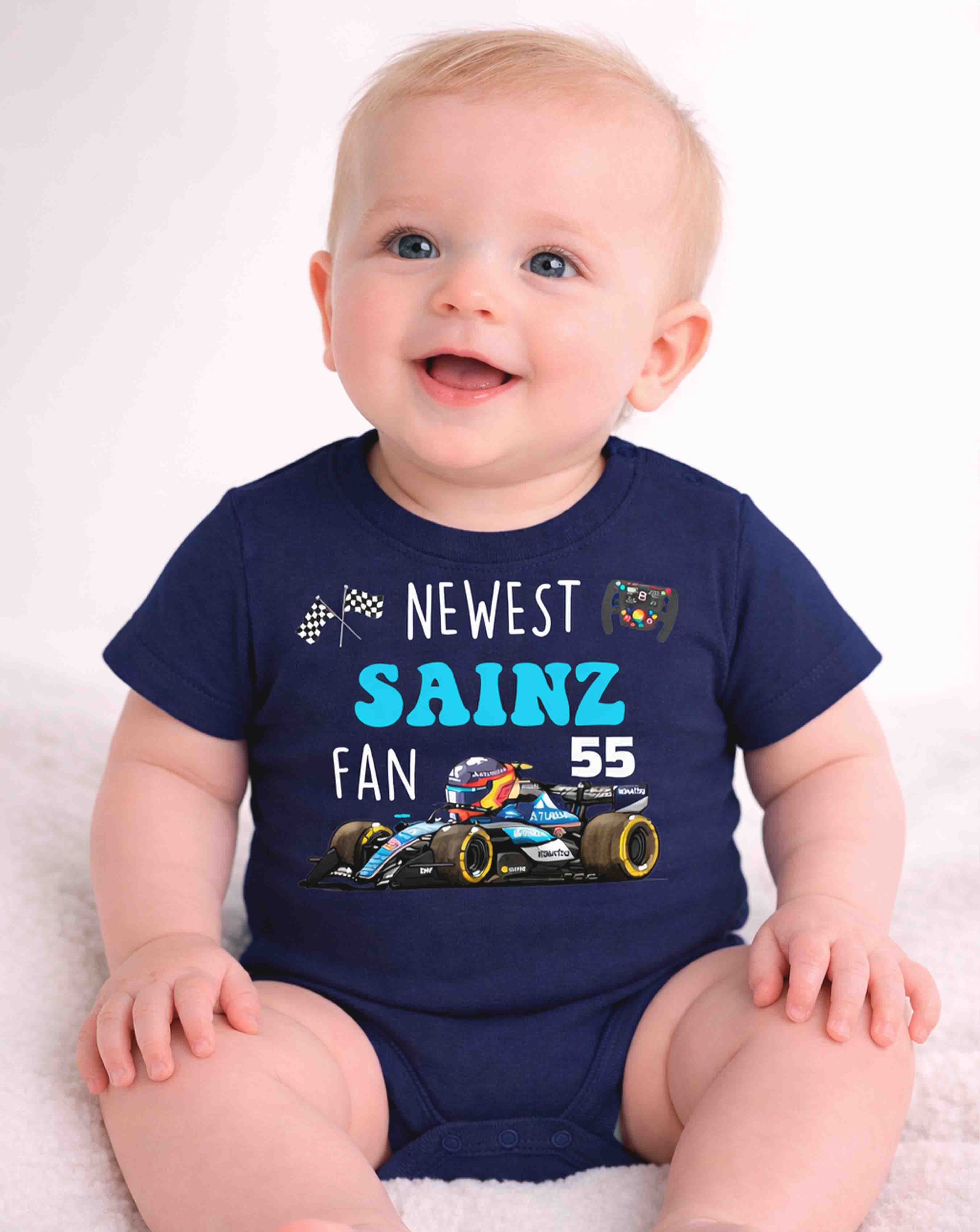 Newest Sainz Fan 2026 Bodysuit, Smooth Operator 55 Baby Outfit