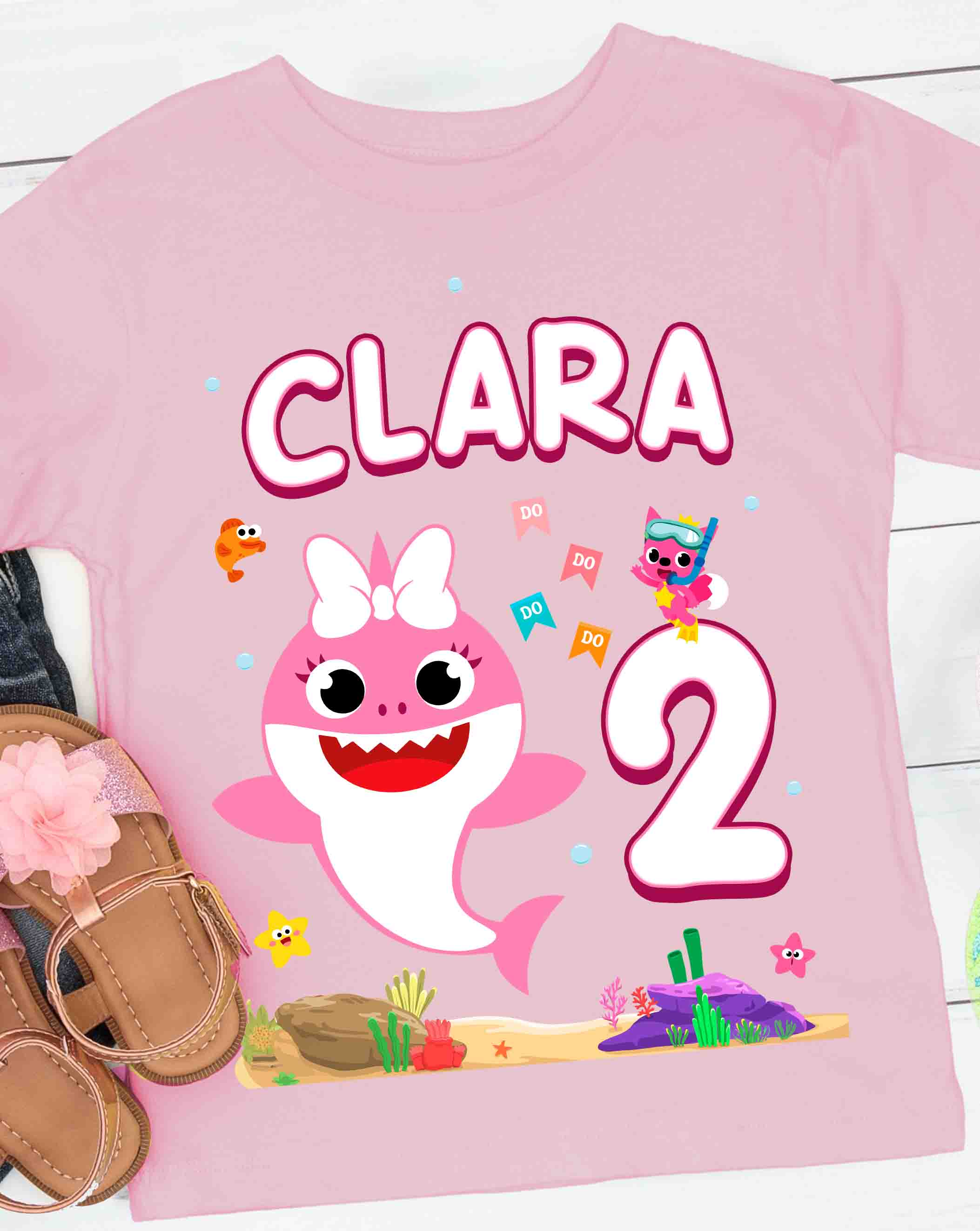 Baby Shark Girl Shirt Custom Name
