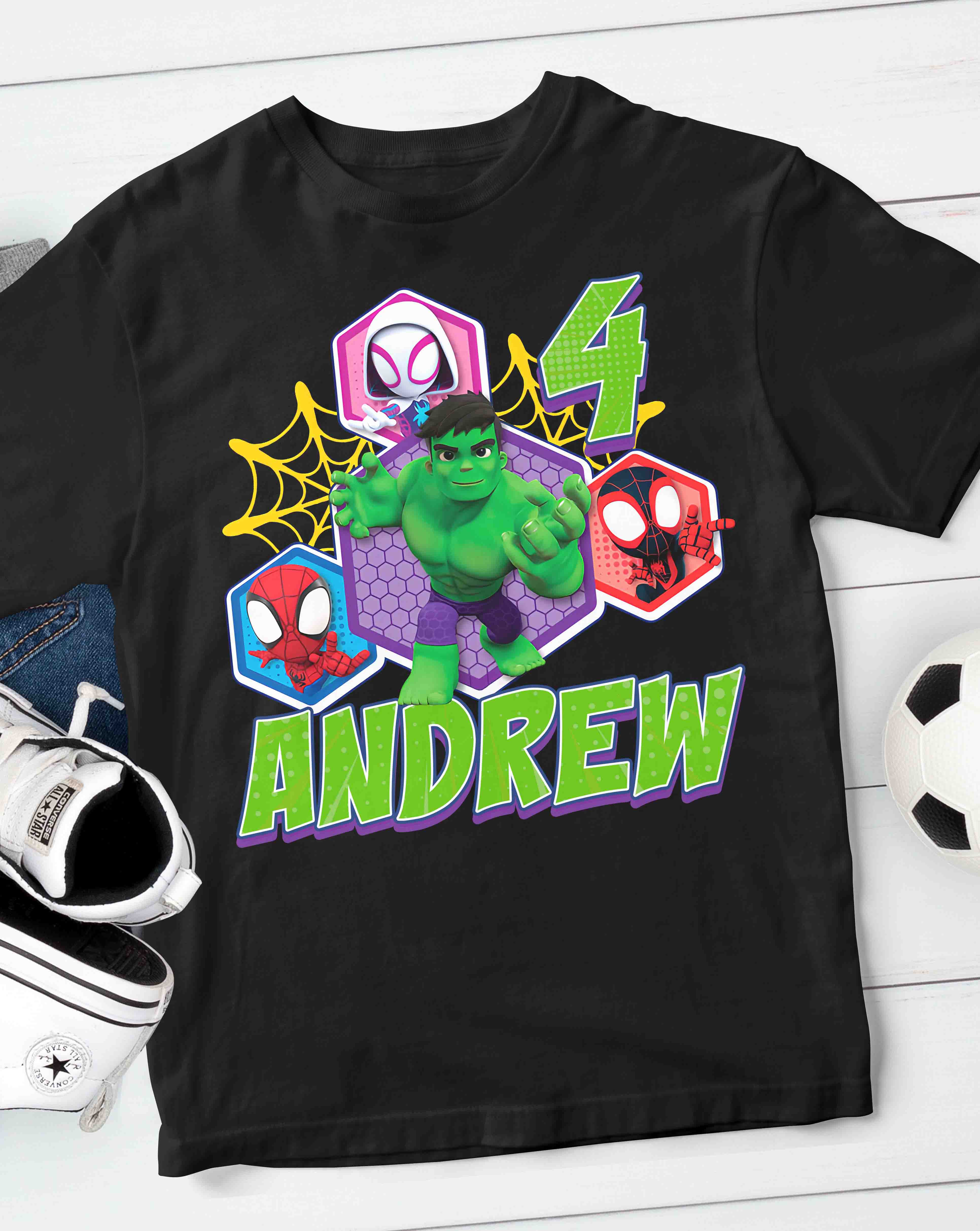 Hulk Team Up Birthday T-Shirt with Custom Name