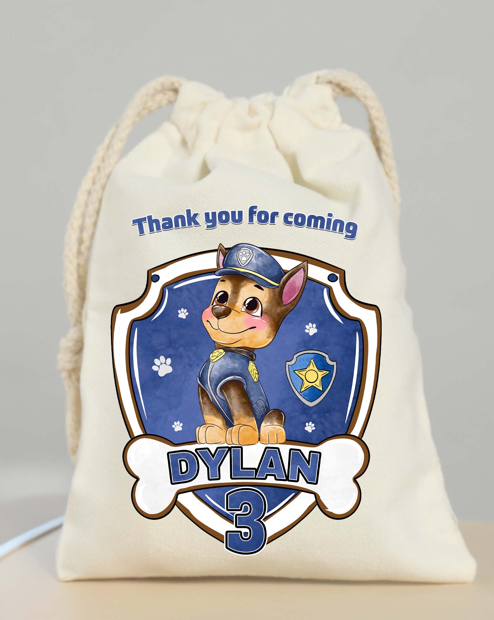 Chase Paw Patrol Party Bags Custom Name