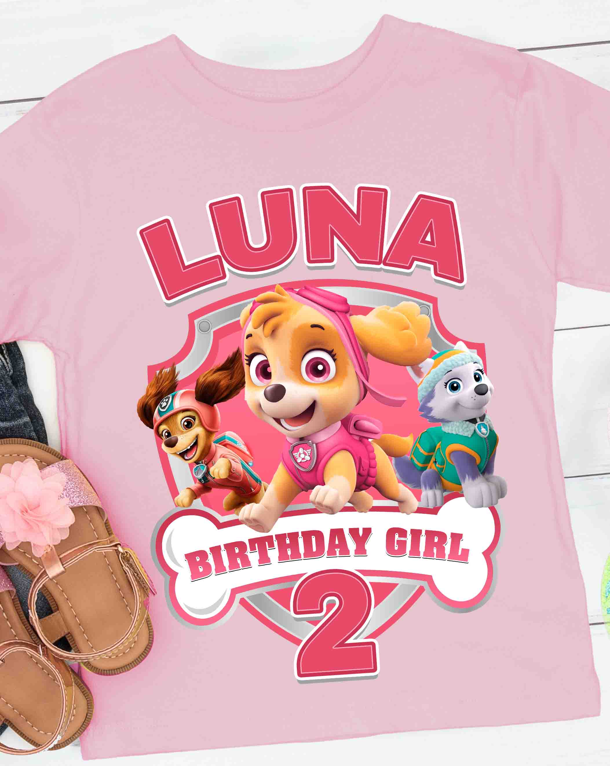 Skye Everest Liberty Paw Patrol Birthday T-Shirt with Custom Name