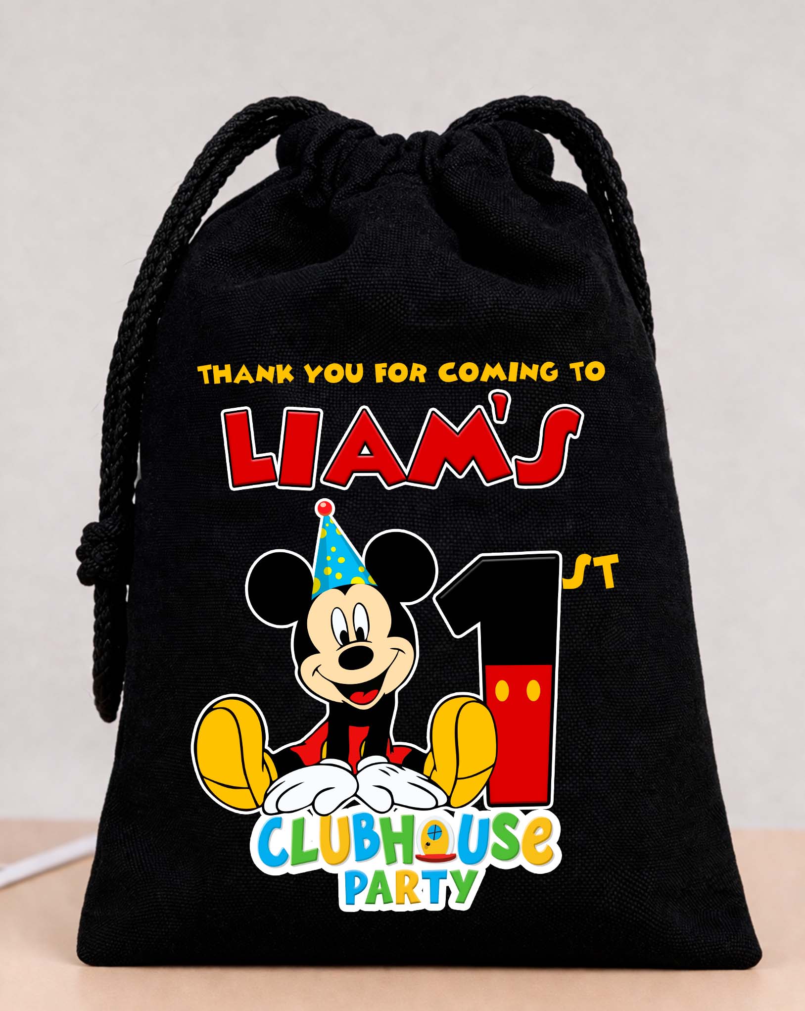 Mickey Mouse Party Bags Custom Name 
