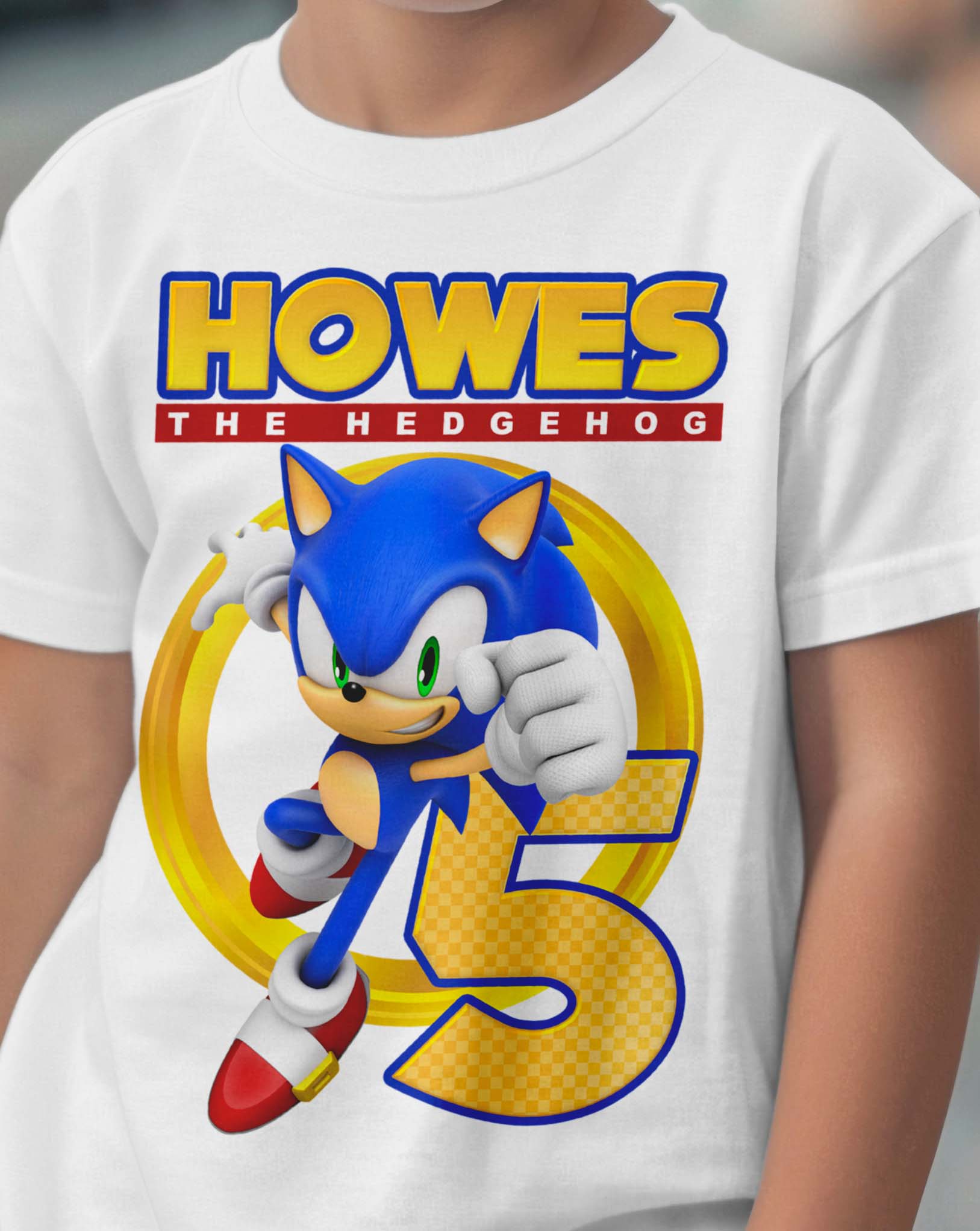 Sonic Birthday T-Shirt with Custom Name