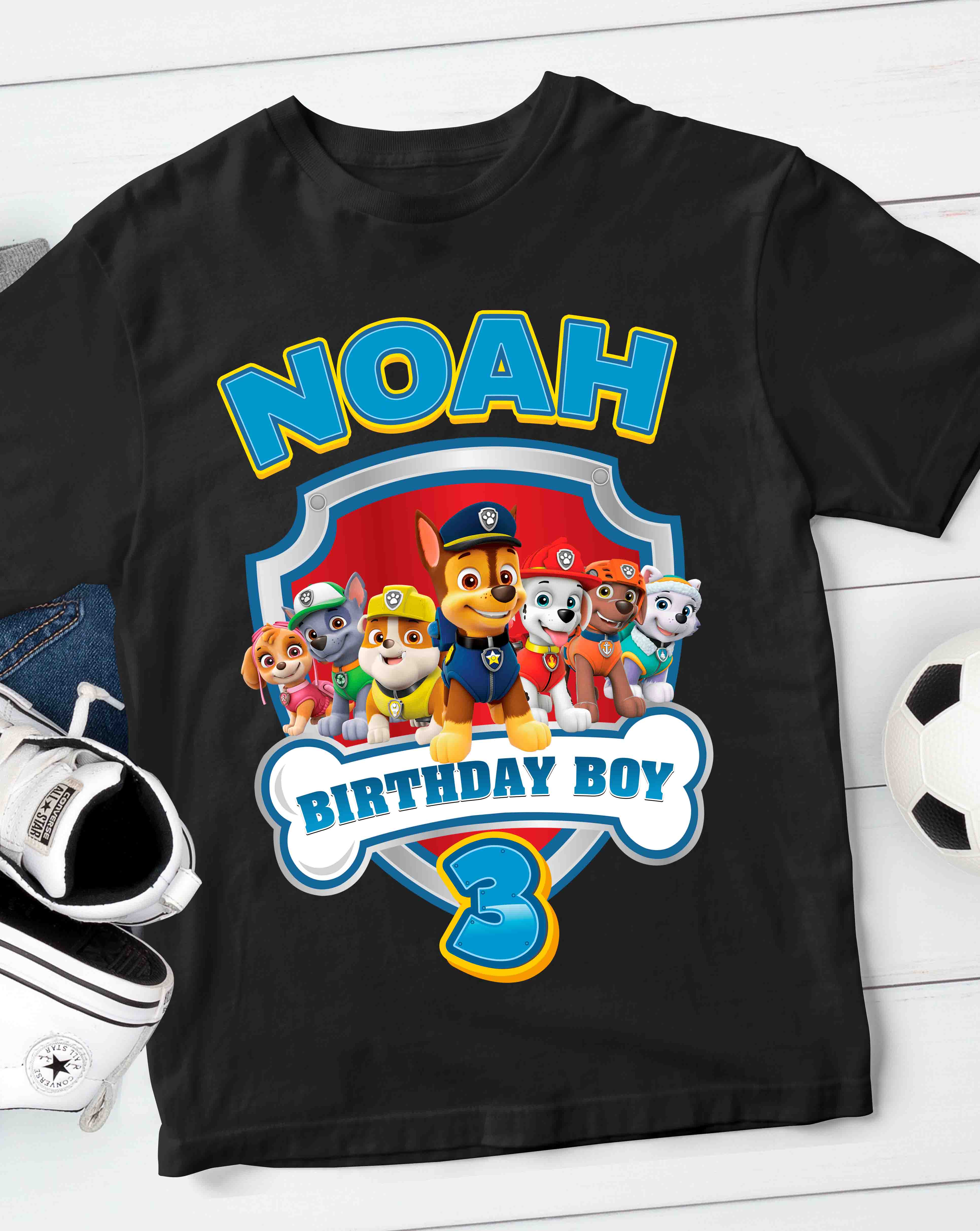 Paw Patrol Birthday T-Shirt with Custom Name
