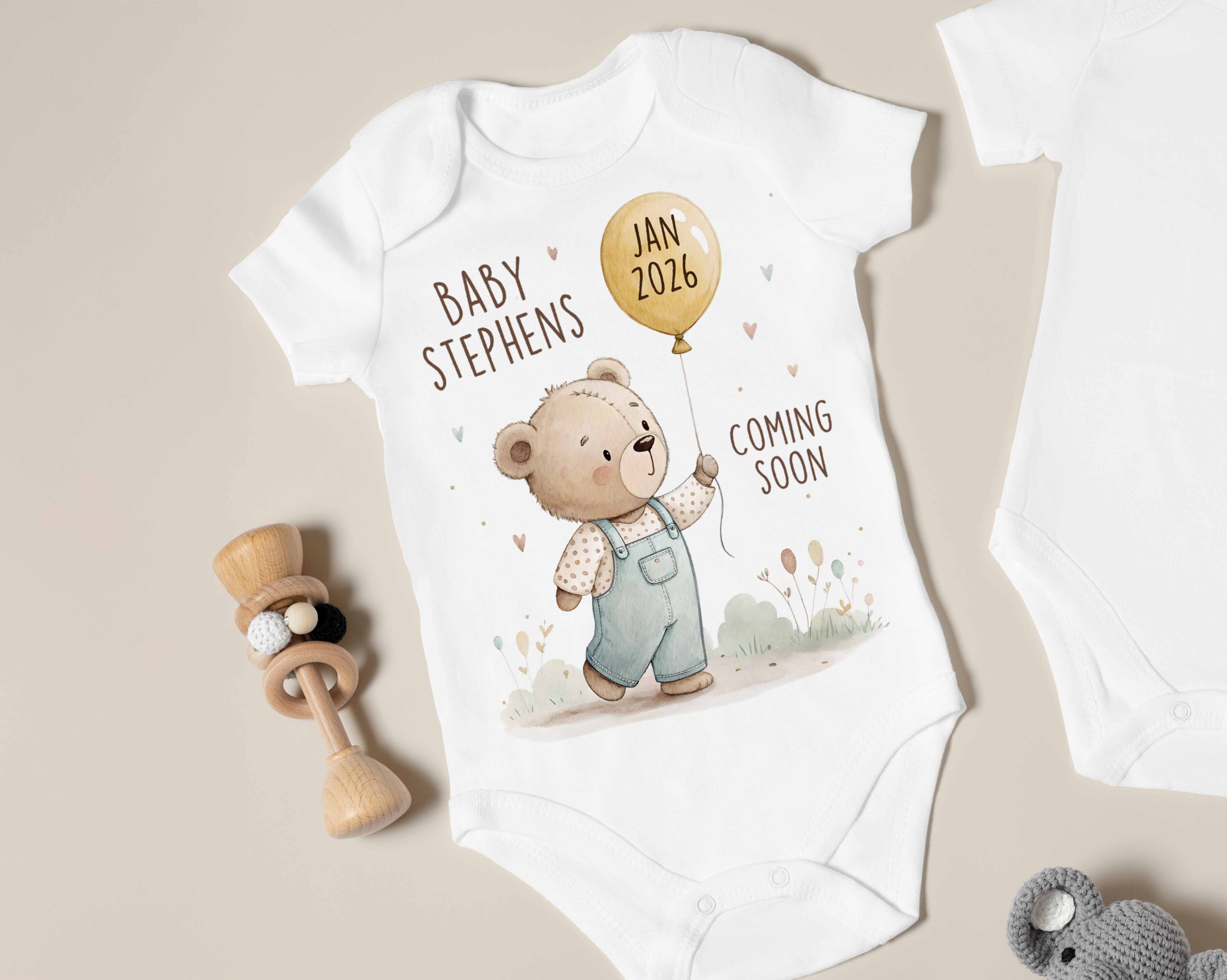 Baby Announcement coming soon Teddy Bear