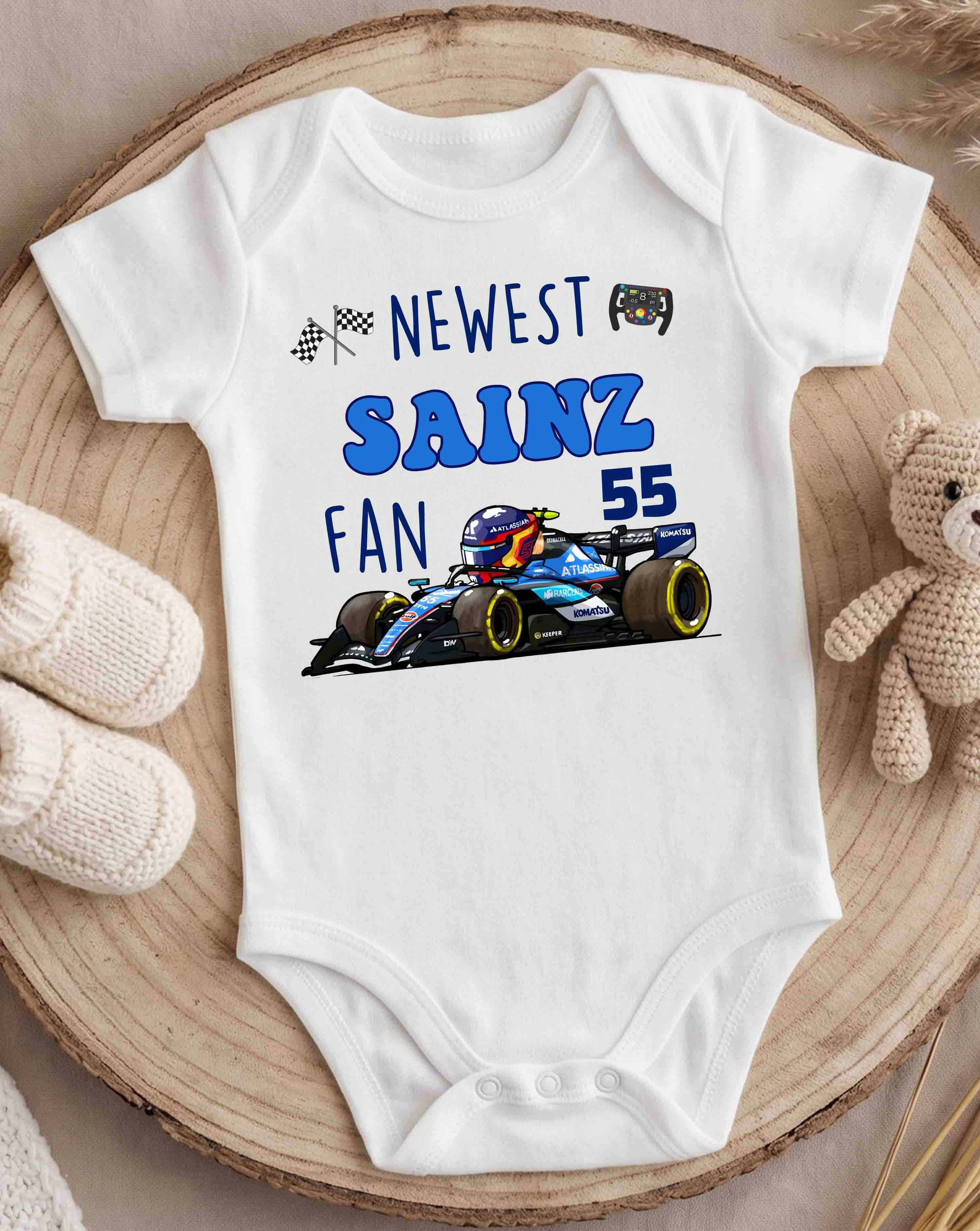 Newest Sainz Fan 2026 Bodysuit, Smooth Operator 55 Baby Outfit