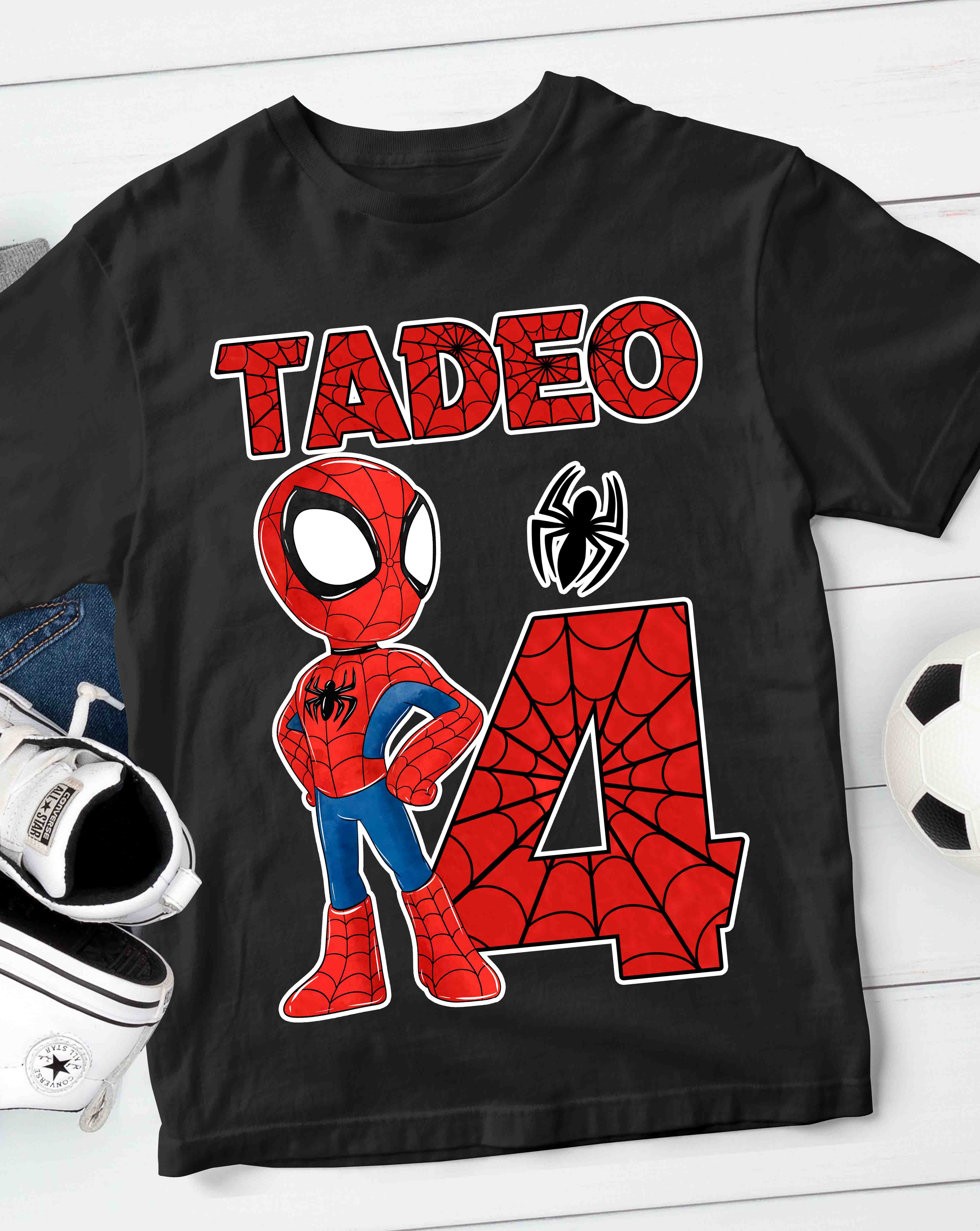 Spiderman Birthday T-Shirt Custom Name