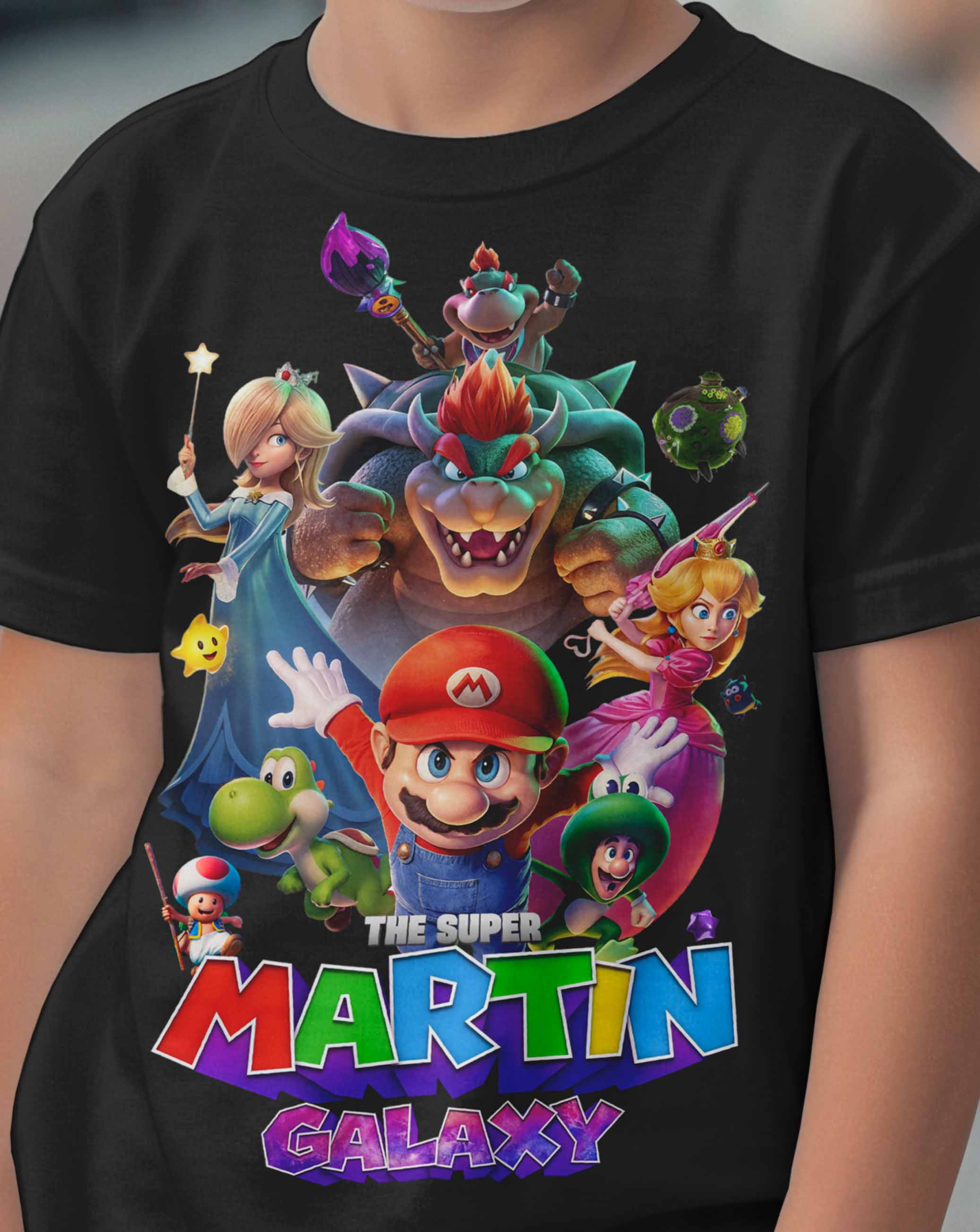 Mario Galaxy T-Shirt with Custom Name