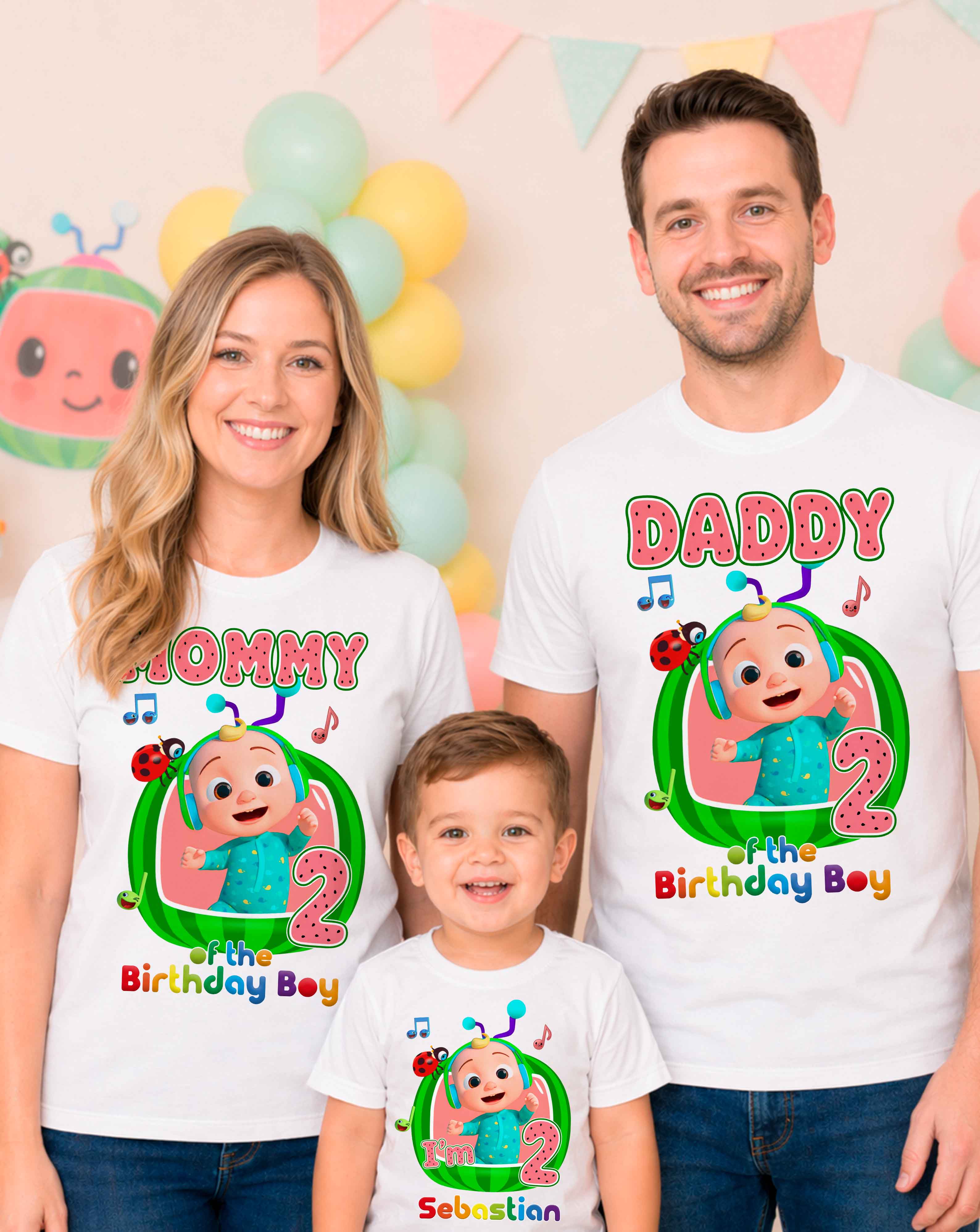 Cocomelon Birthday T-Shirt with Custom Name and age