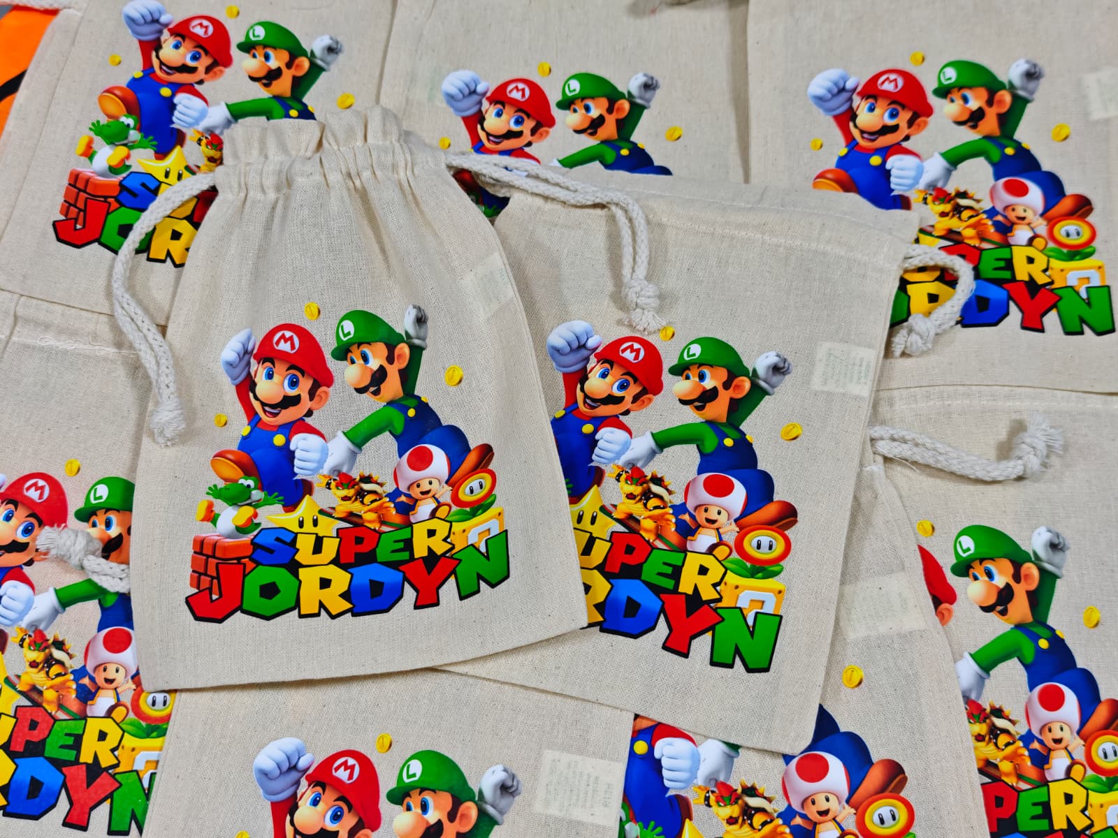 Super Mario Party Bags Custom Name