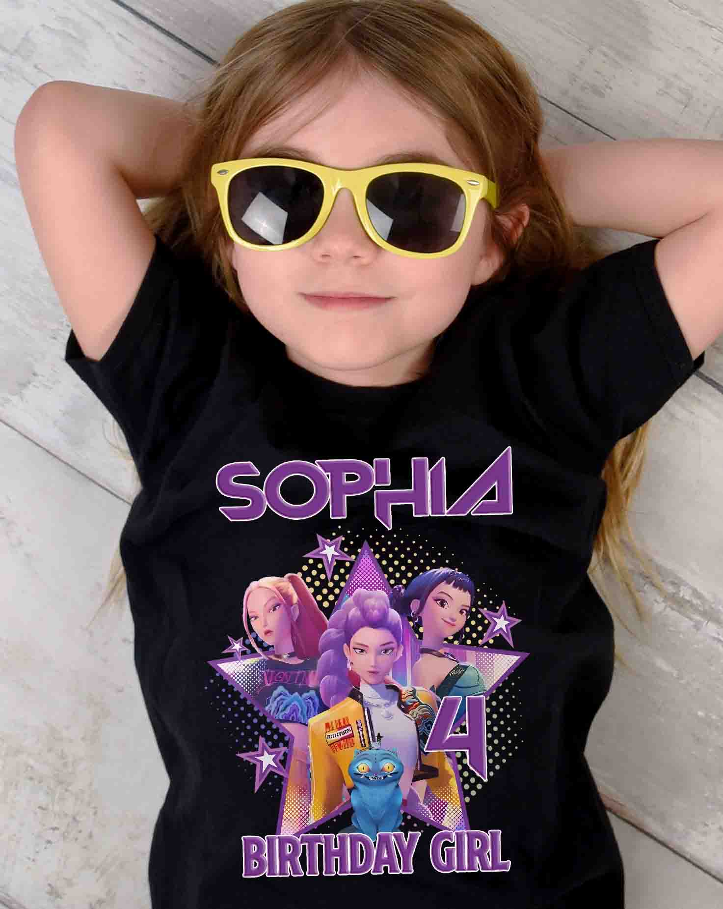 K-POP Demo Hunter Birthday T-Shirt with Custom Name