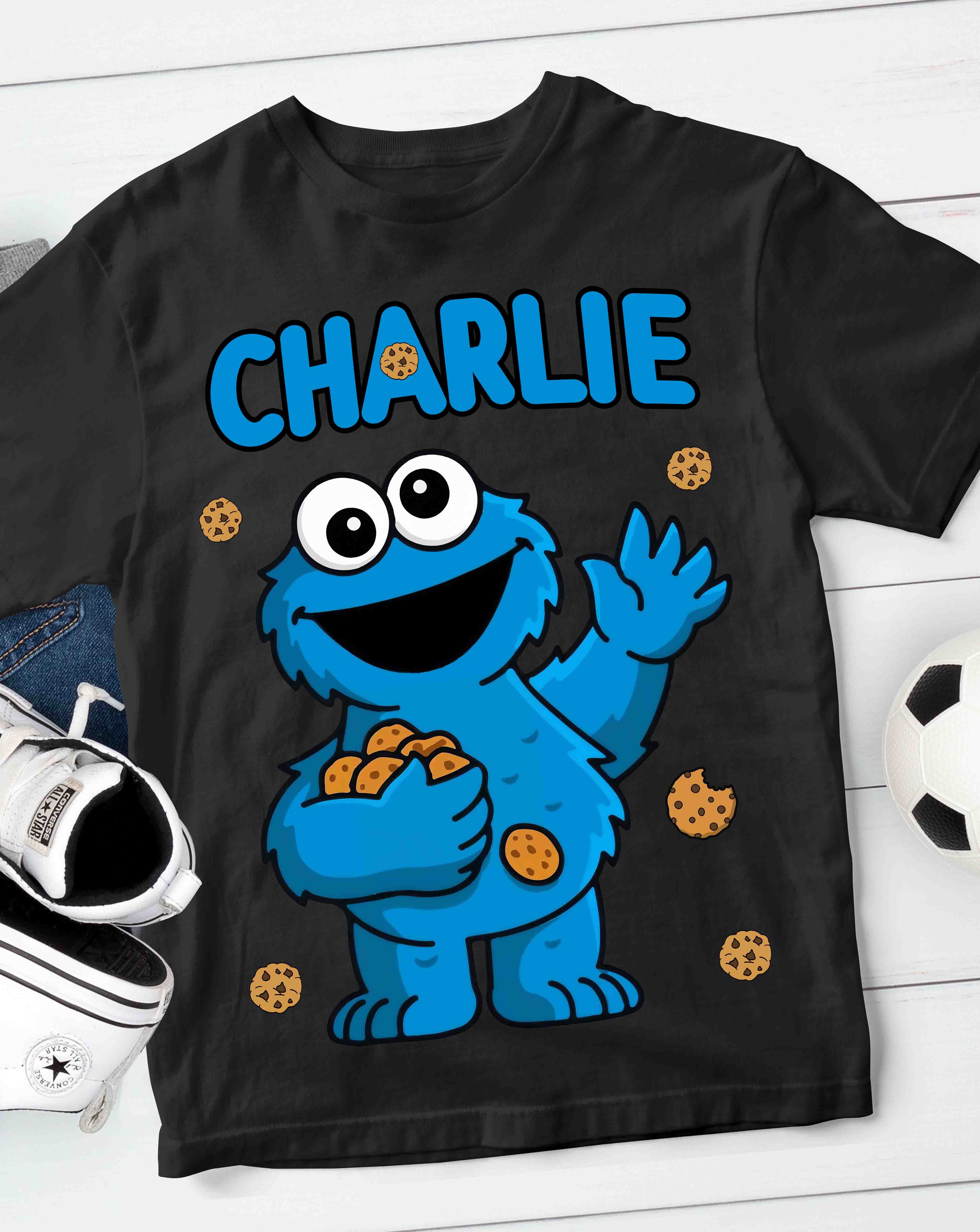Cookie Monster Birthday T-Shirt with Custom Name