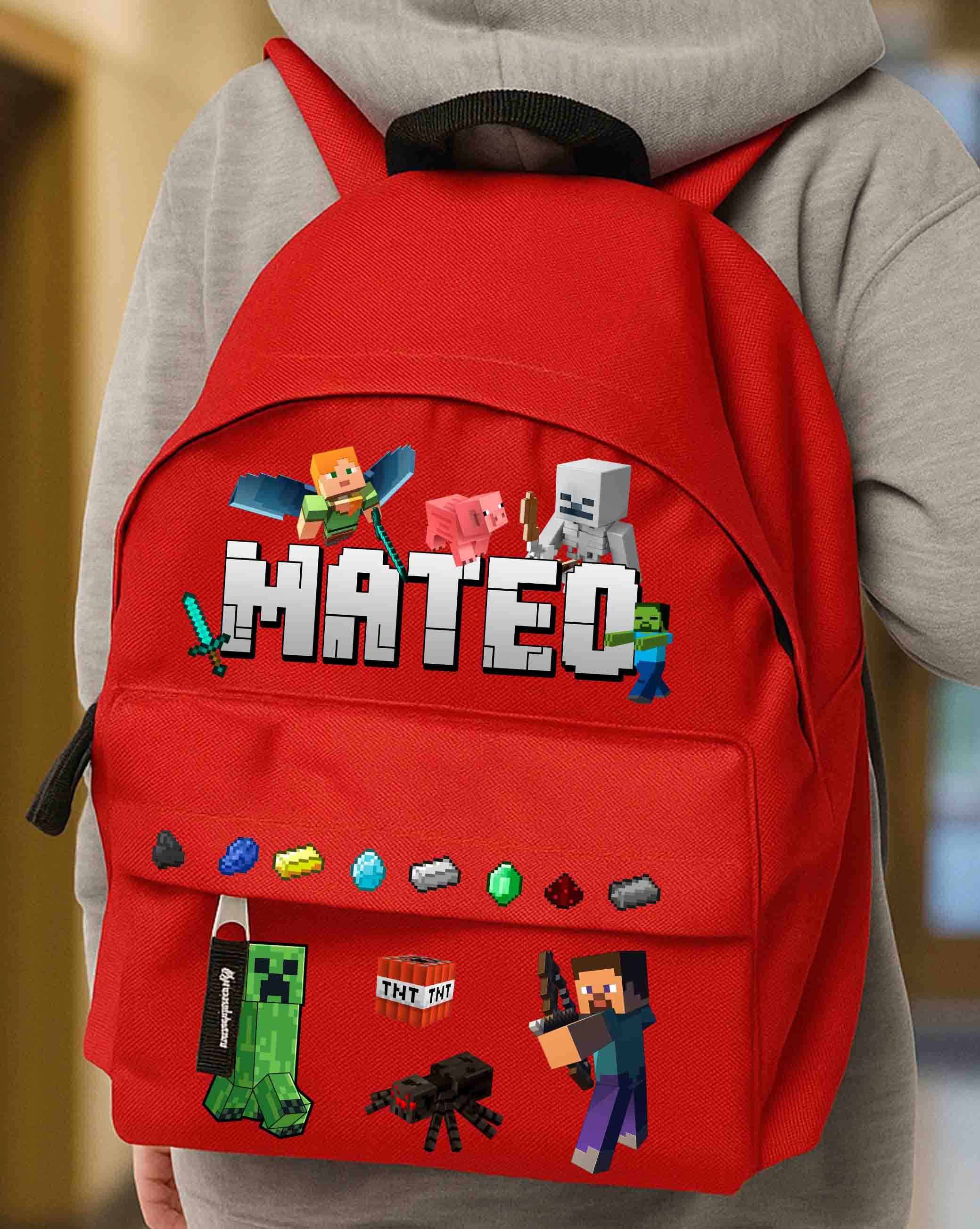 Minecraft Kindergarten Backpack with Name 