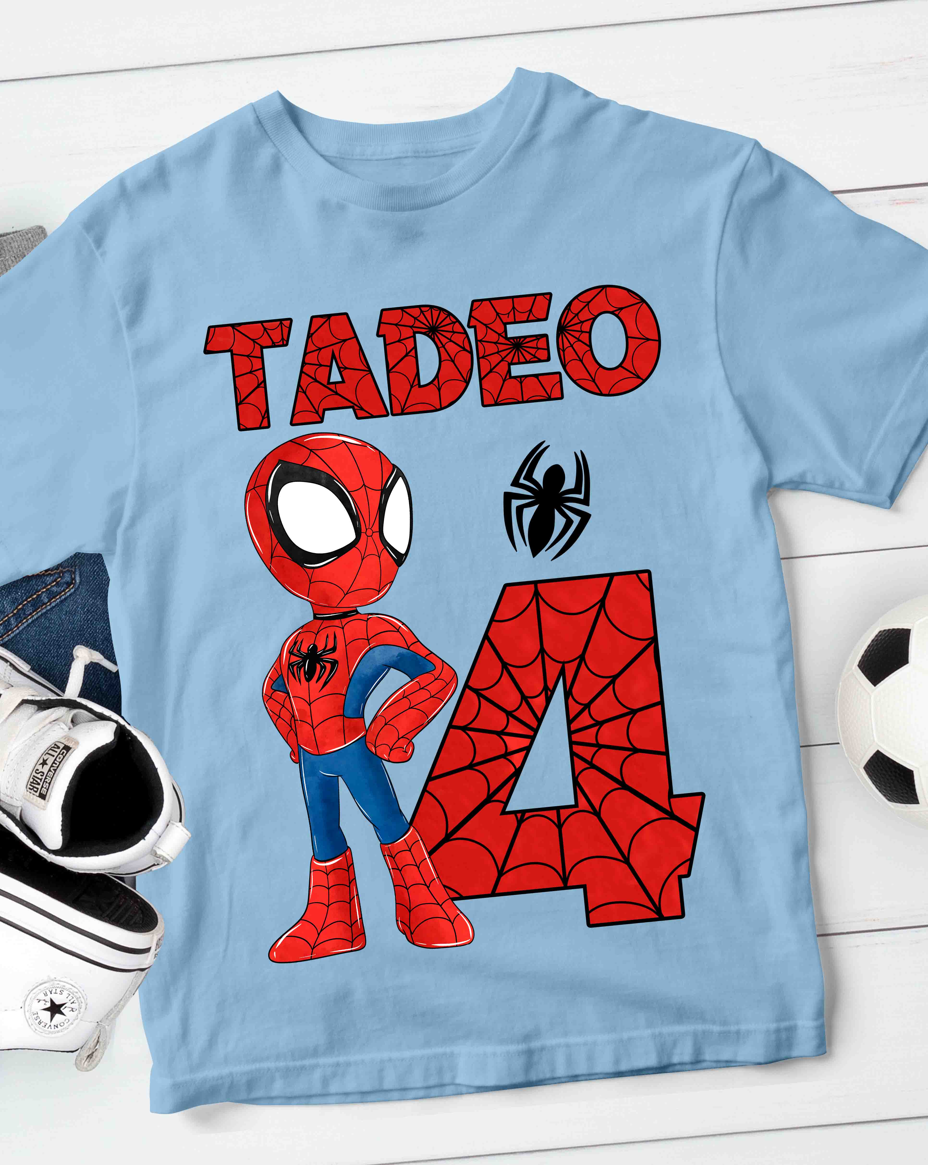 Spiderman Birthday T-Shirt Custom Name