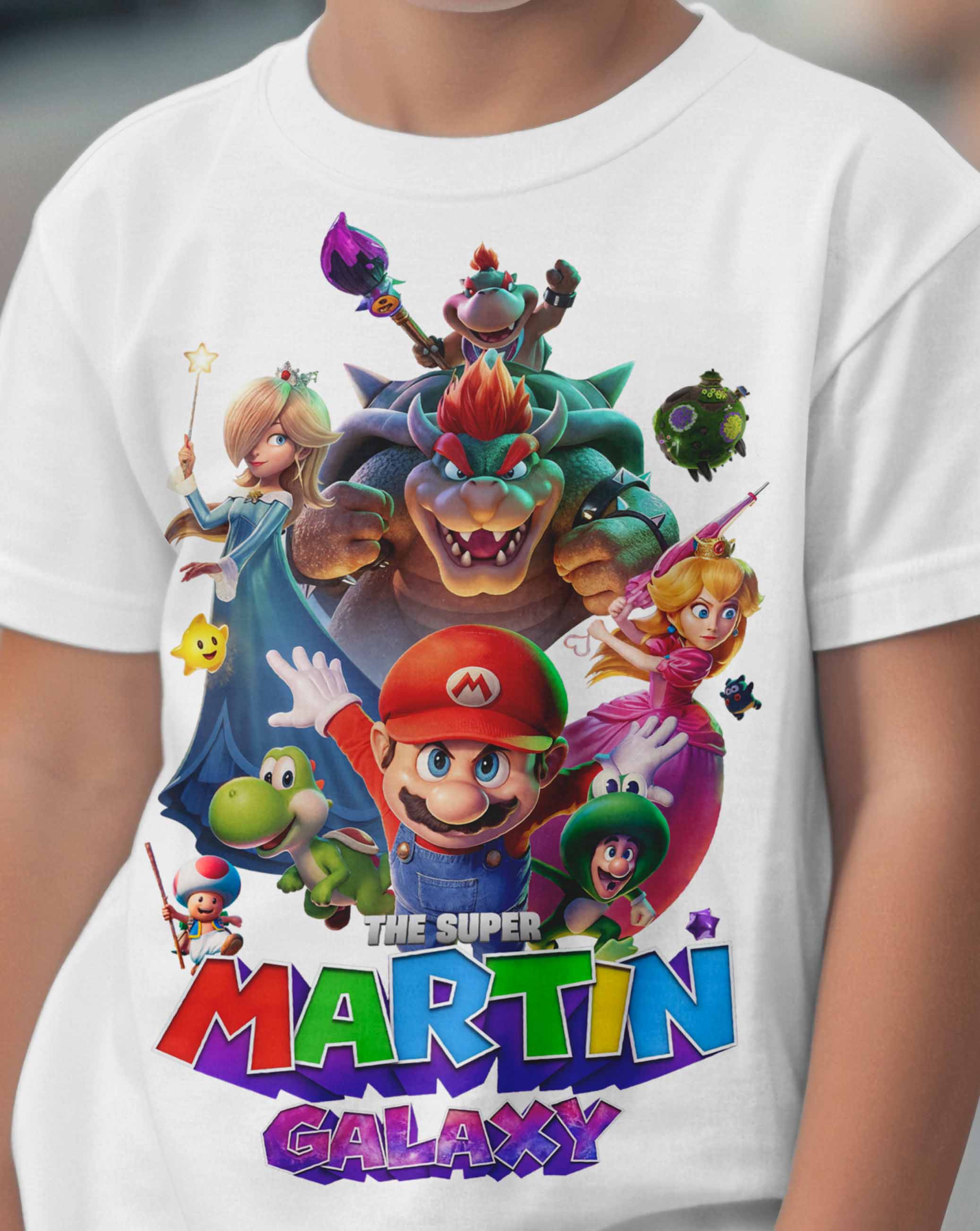 Mario Galaxy T-Shirt with Custom Name