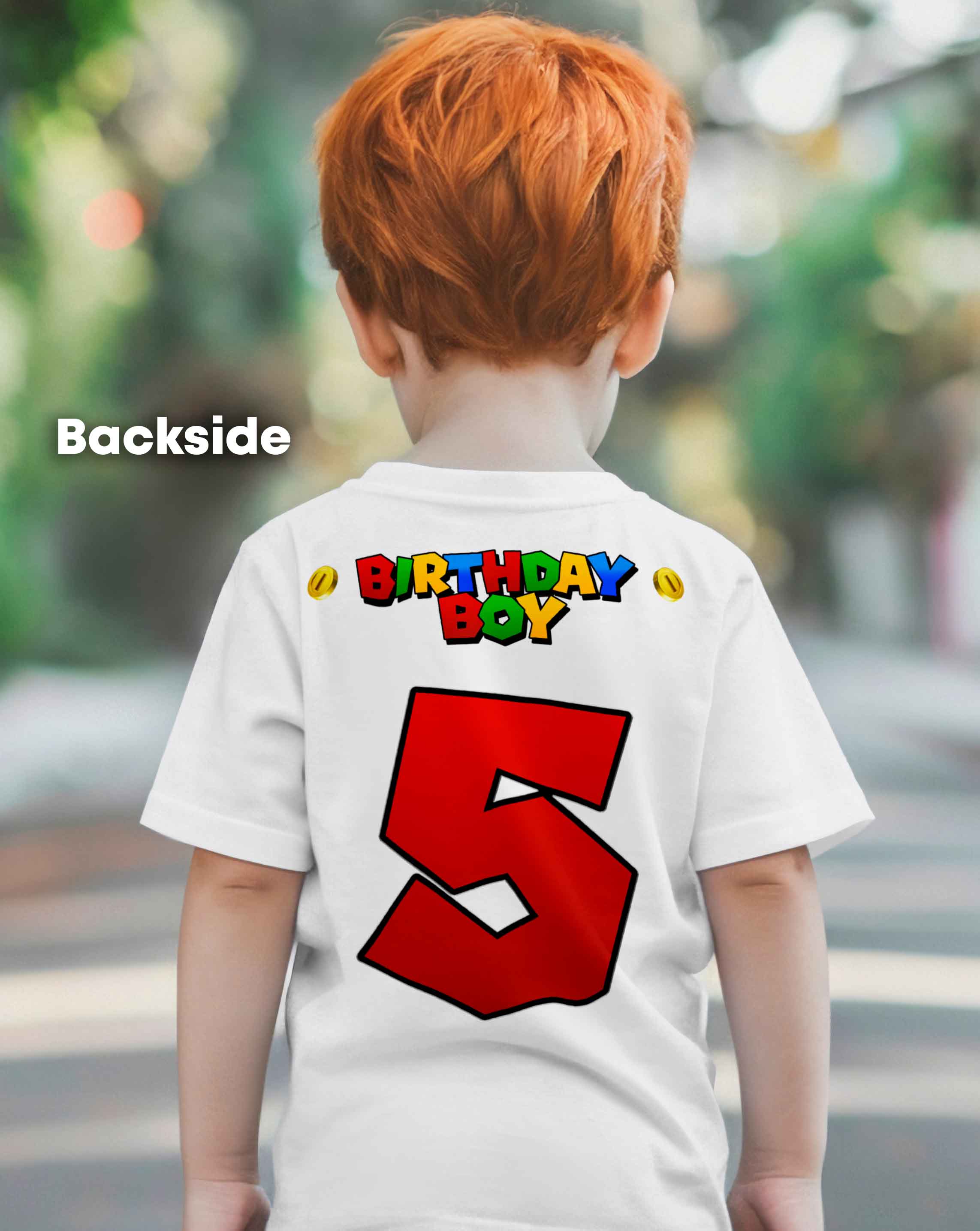 Super Mario Shirt with Custom Name 2 Sides