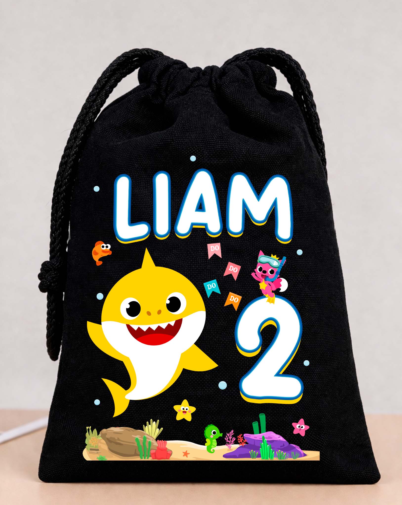 Baby Shark Birthday Bags Custom Name