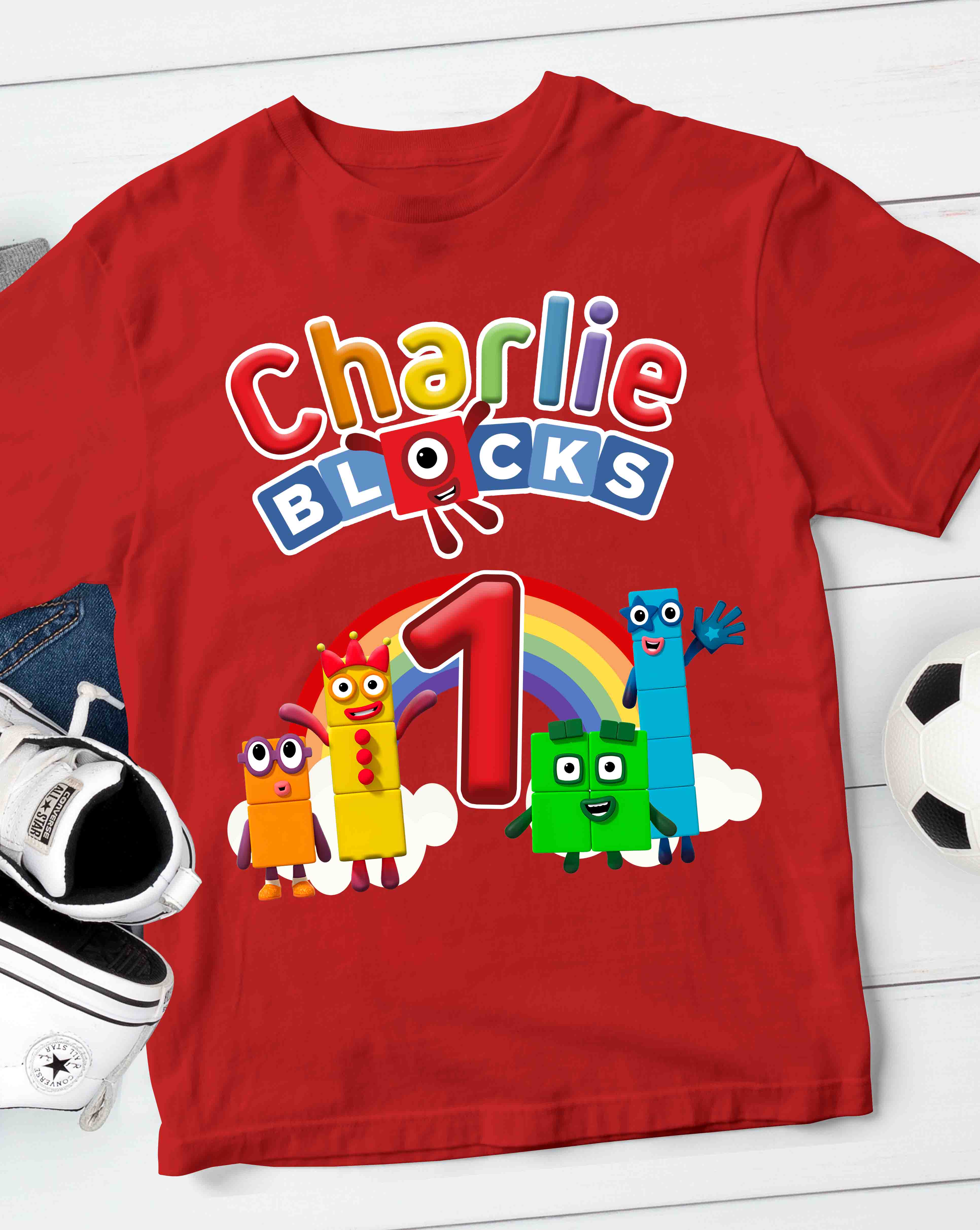 Numberblocks Birthday T-Shirt with Custom Name 