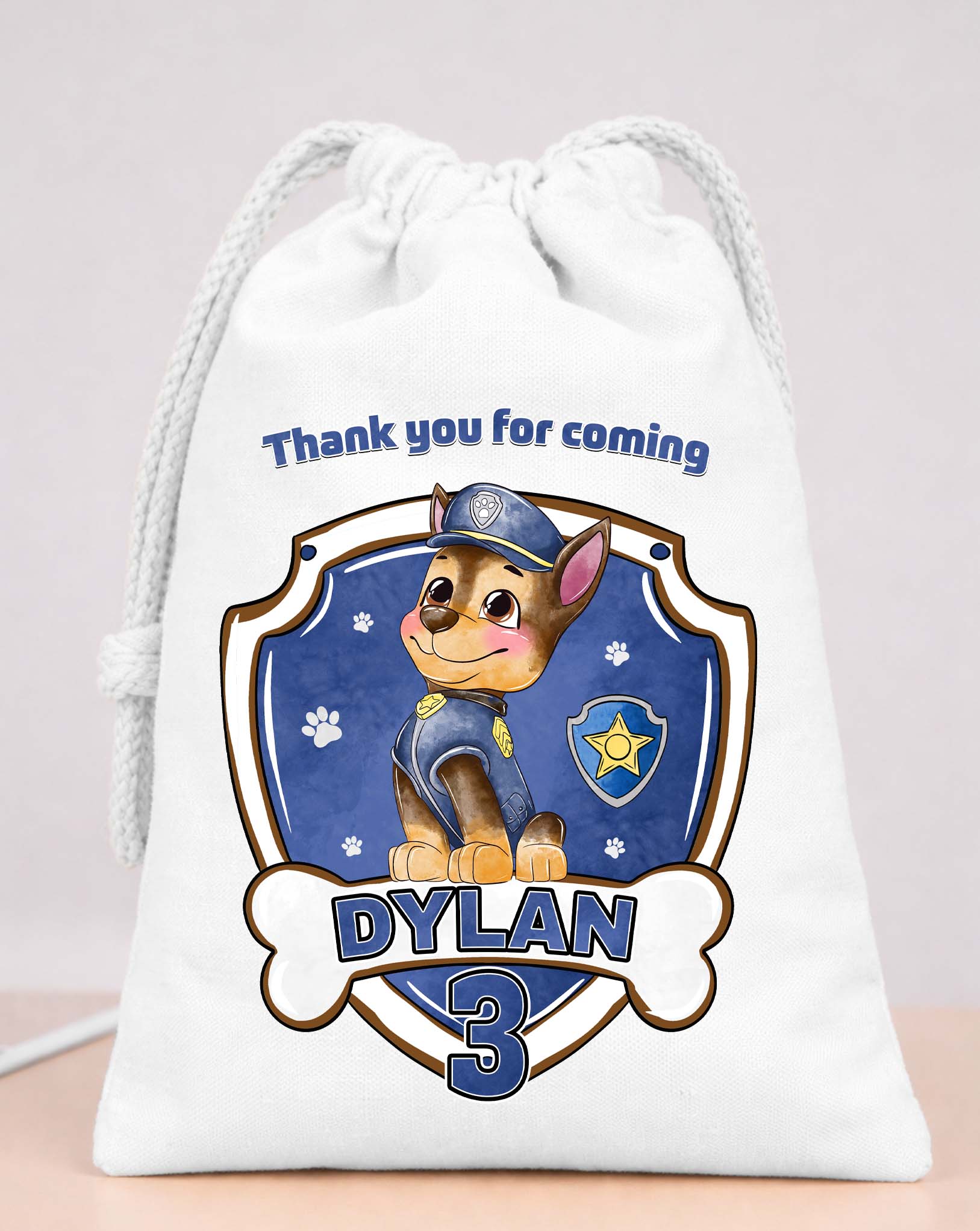Chase Paw Patrol Party Bags Custom Name