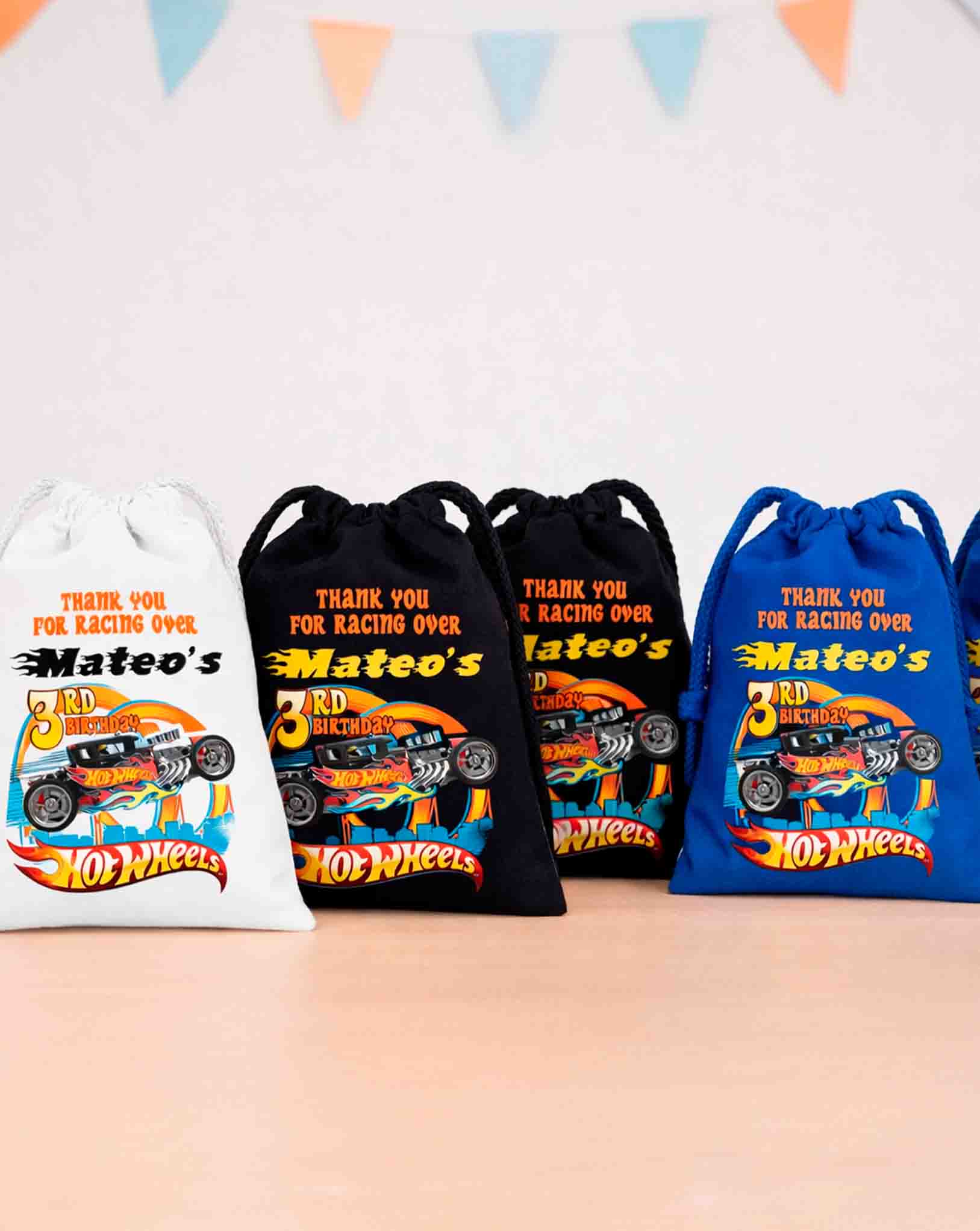 Personalized Hot Wheels Party Bags Custom Name