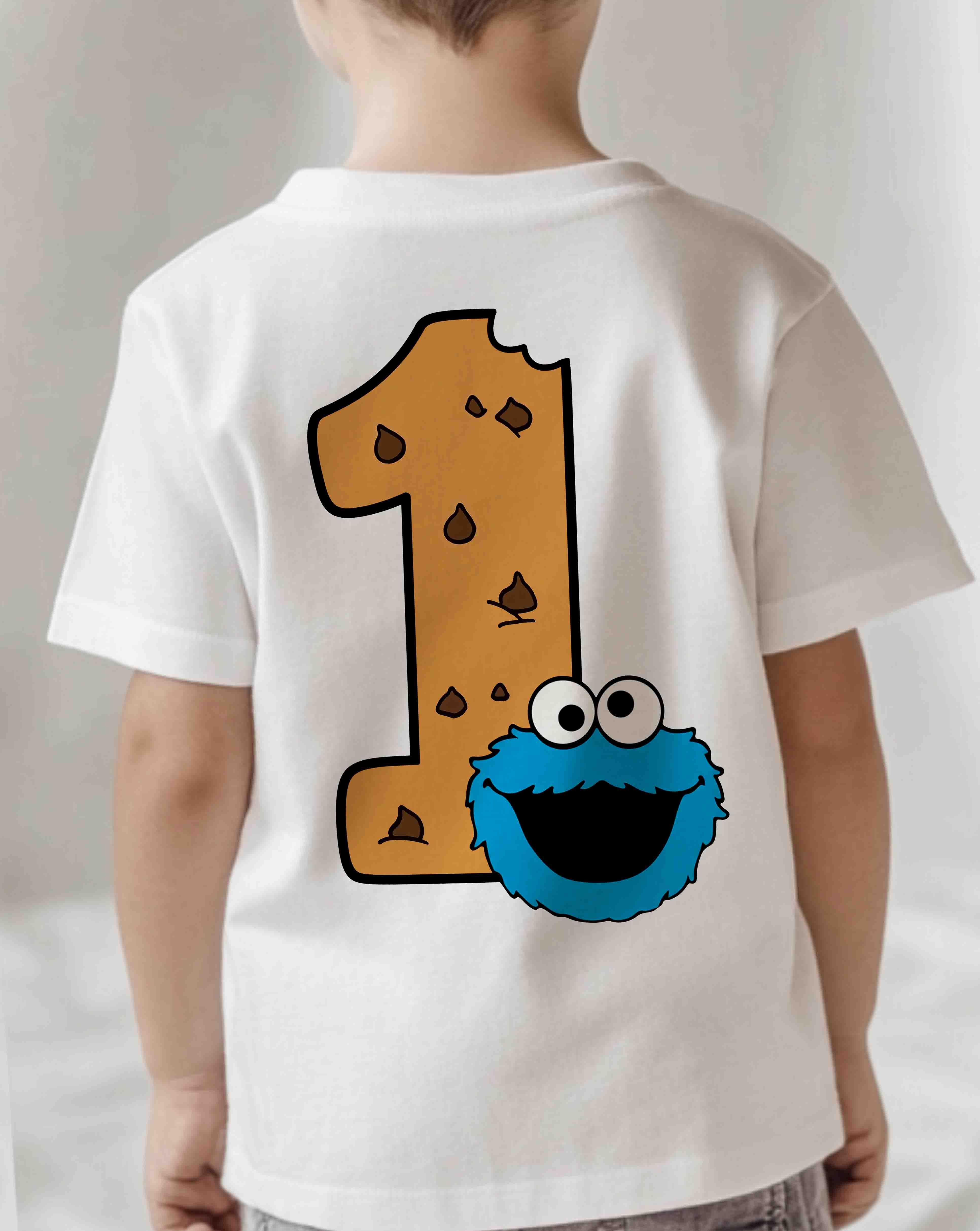 Cookie Monster Birthday T-Shirt with Custom Name 