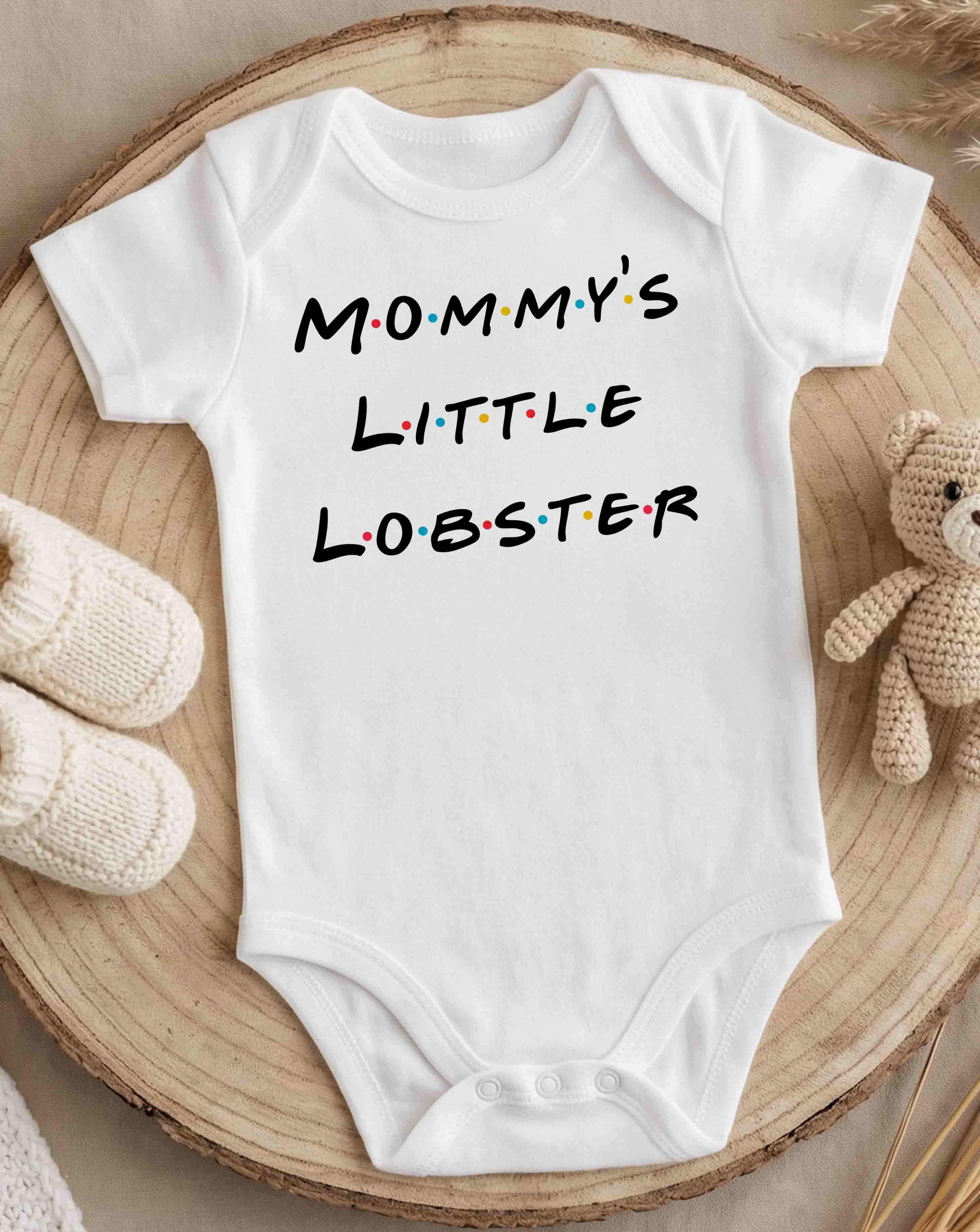 Mommys Little Lobster Baby Body, Friends Outfit