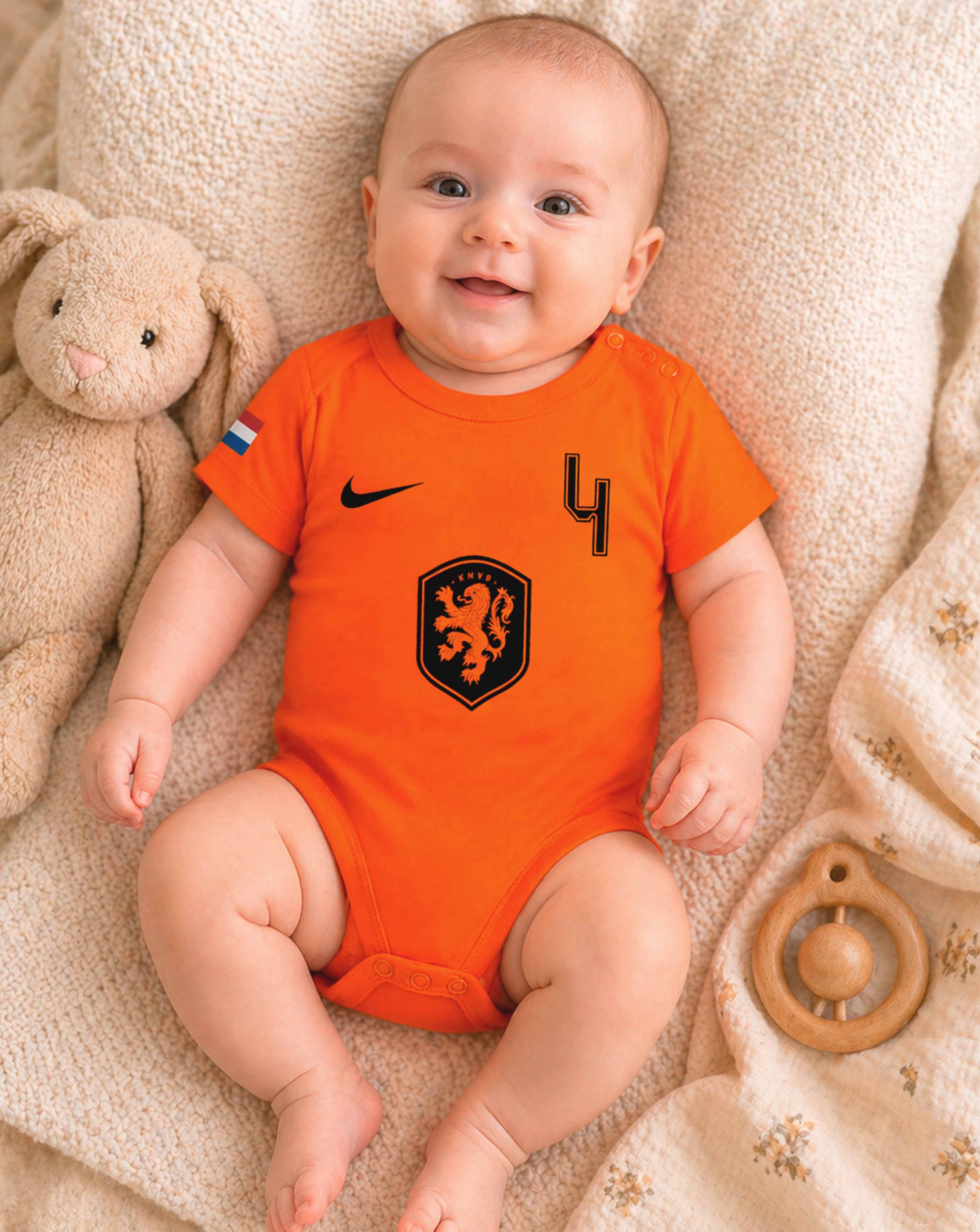 The Netherlands Soccer Baby Bodysuit World Cup 2026 with Custom Name