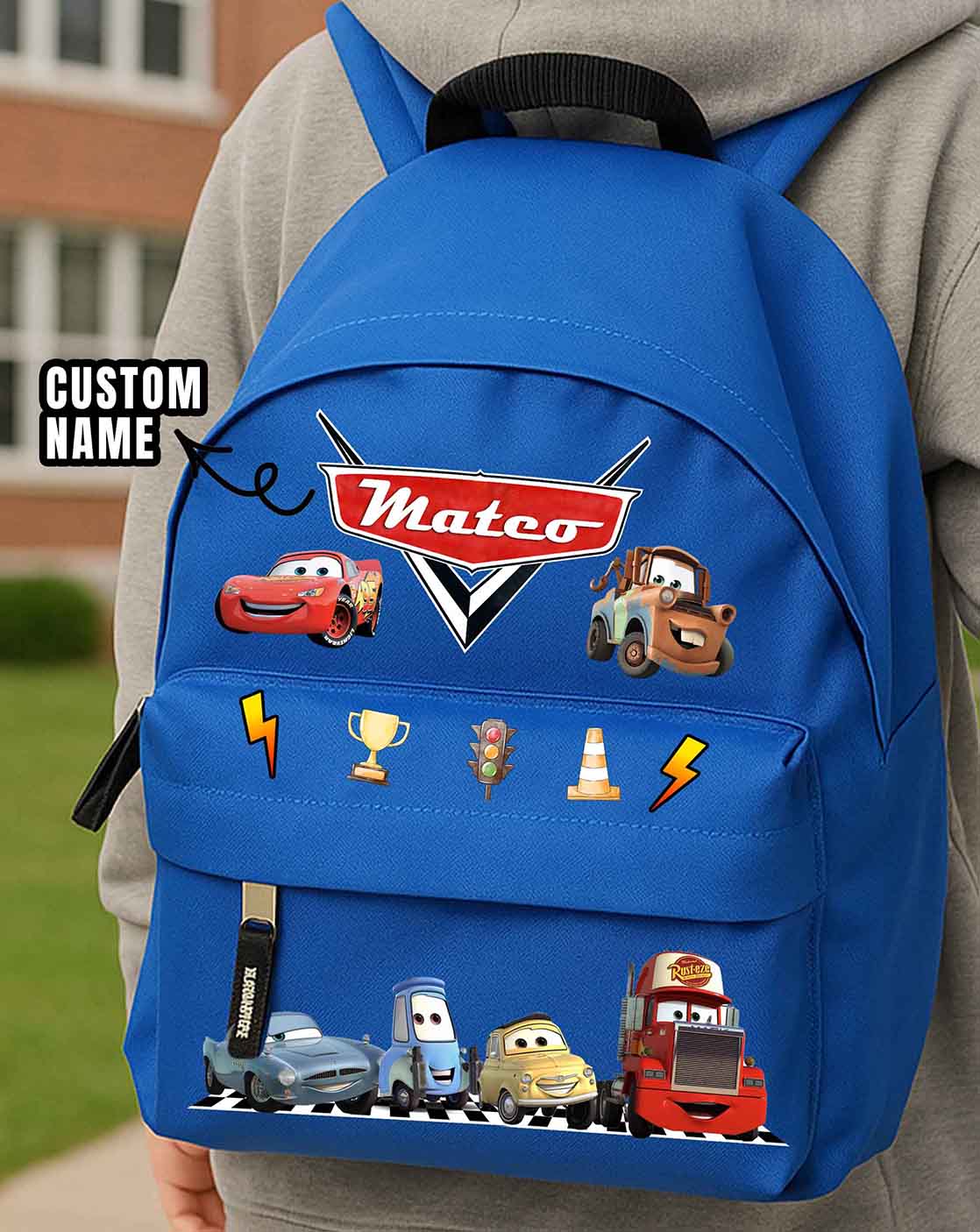 Cars School Backpack with Name
