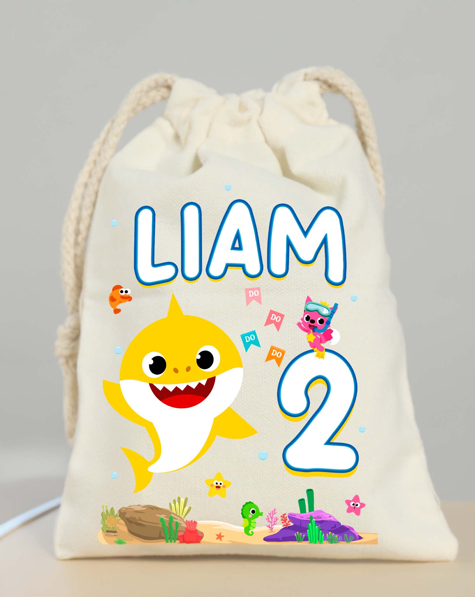 Baby Shark Birthday Bags Custom Name