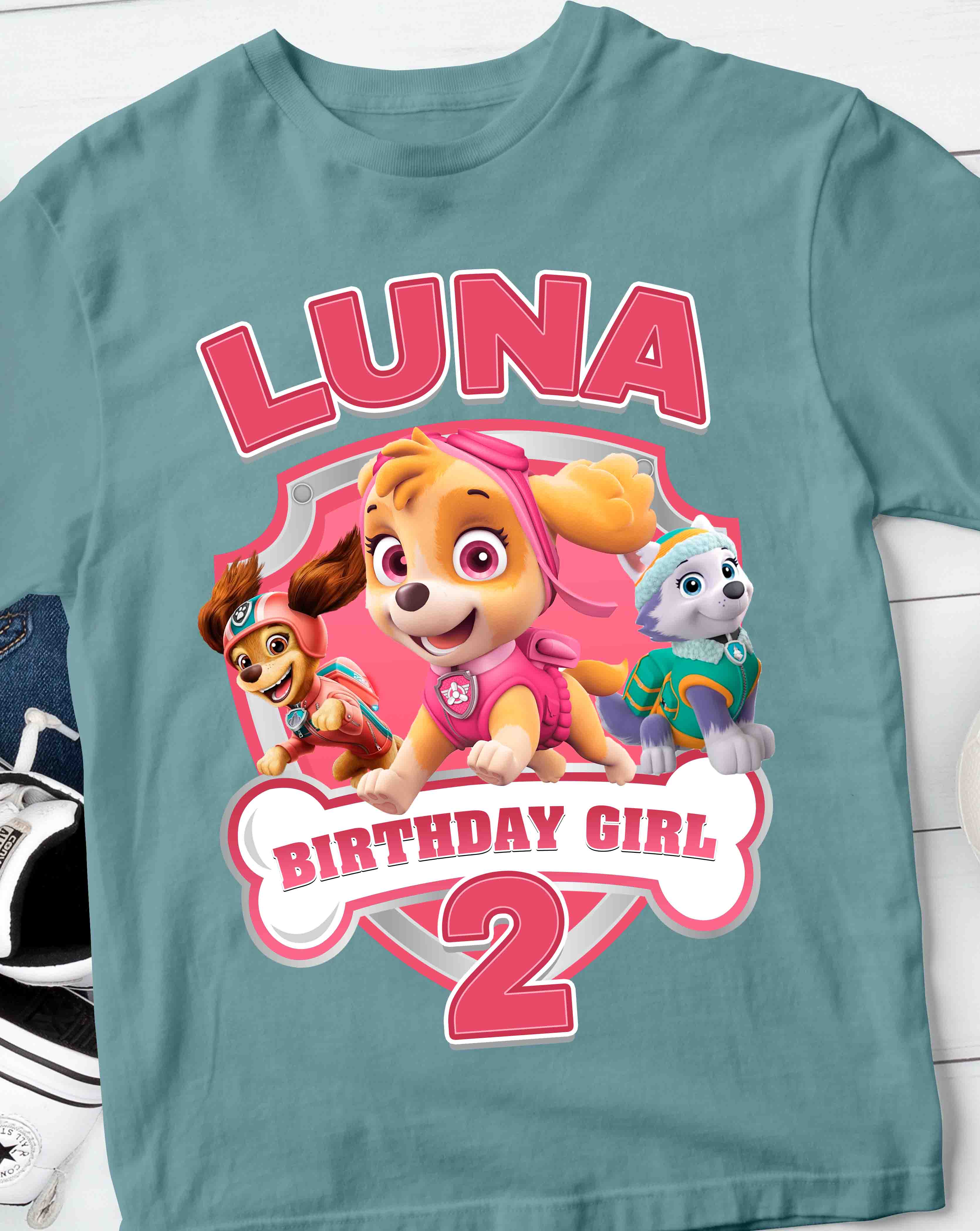 Skye Everest Liberty Paw Patrol Birthday T-Shirt with Custom Name