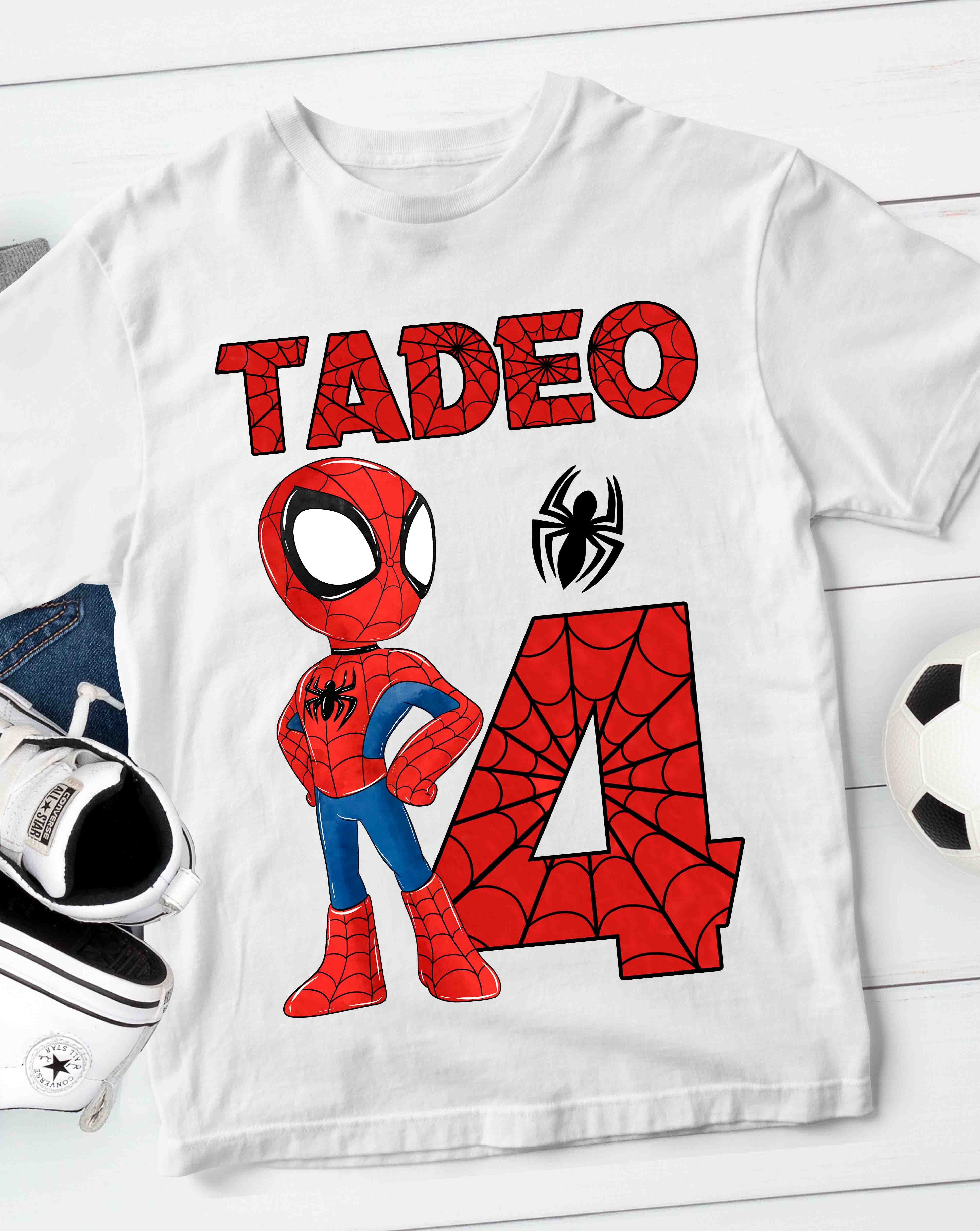 Spiderman Birthday T-Shirt Custom Name
