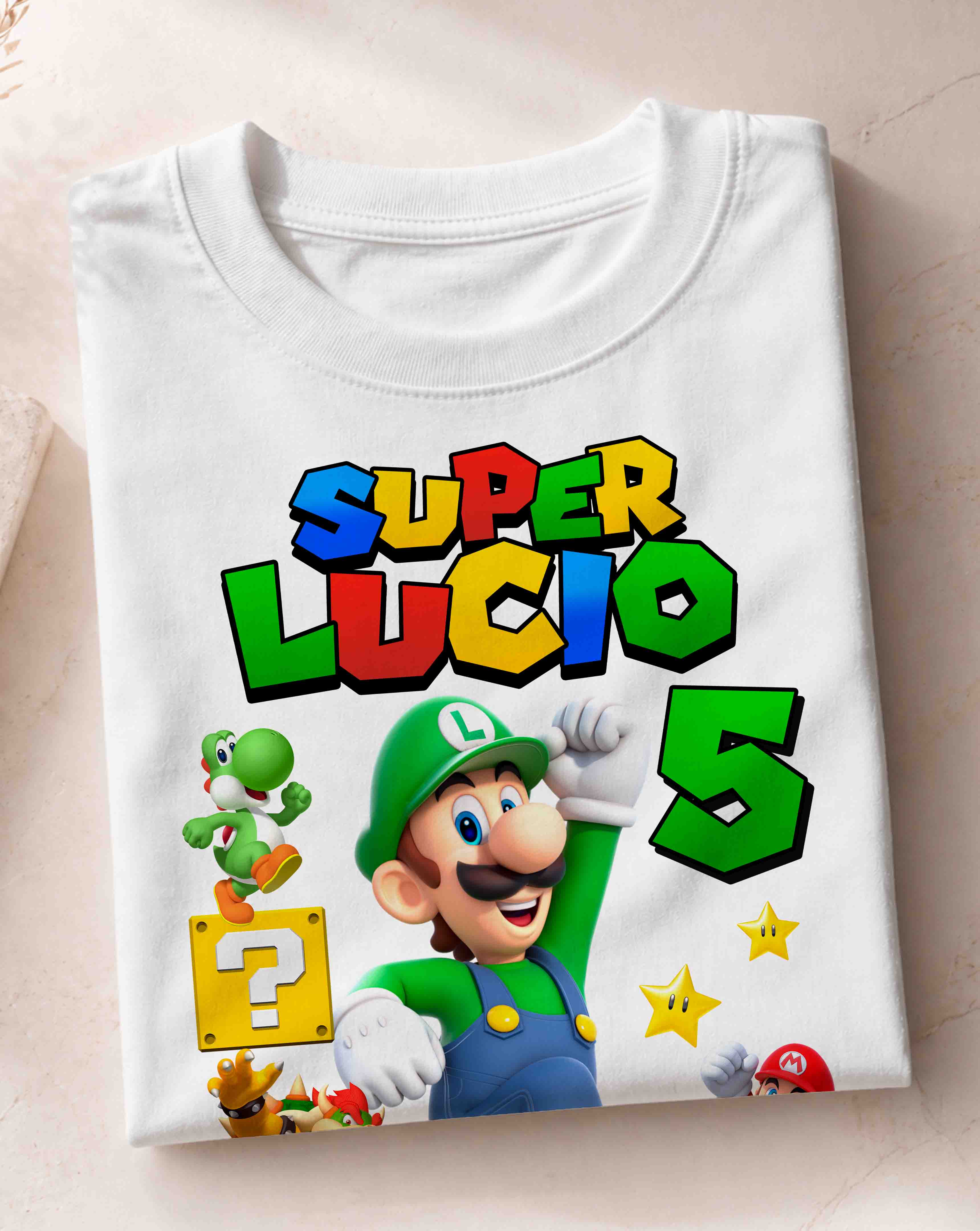 Super Luigi Shirt with Custom Name 2 Sides 