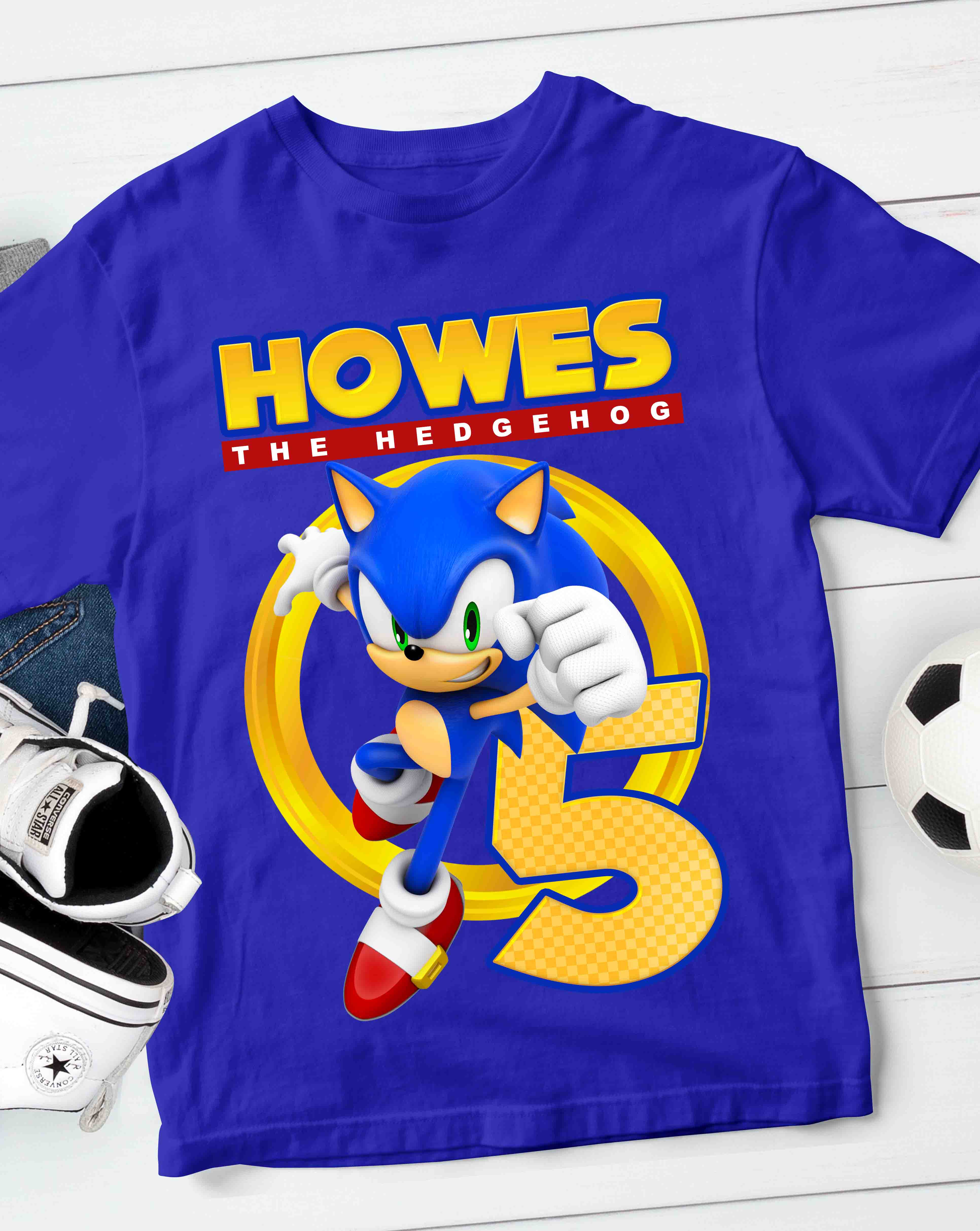 Sonic Birthday T-Shirt with Custom Name