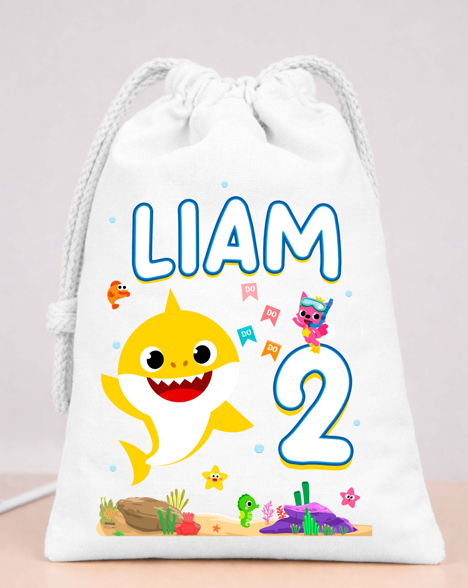 Baby Shark Birthday Bags Custom Name