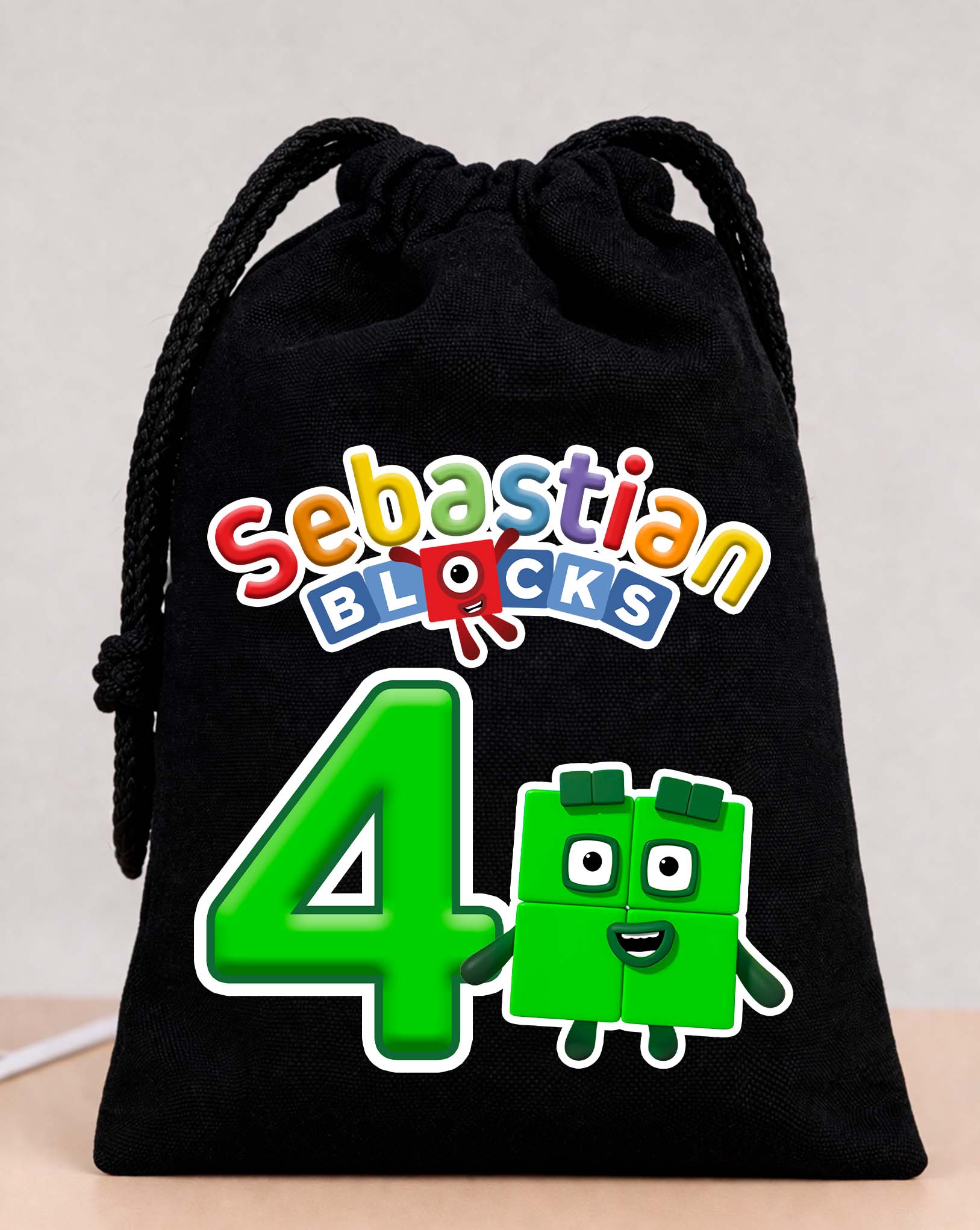 Numberblocks 4 Party Bags Custom Name