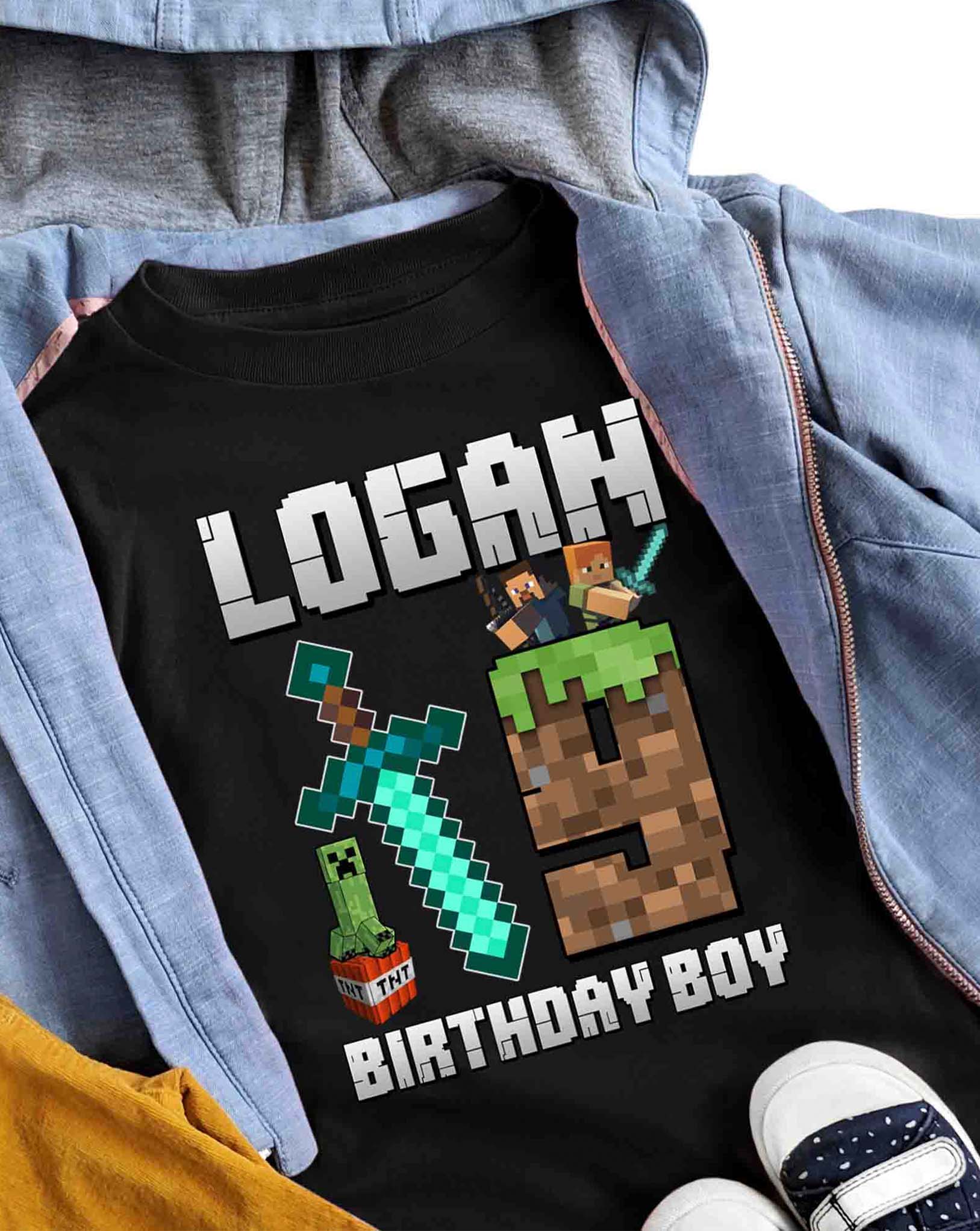 Minecraft Birthday Shirt Custom Name