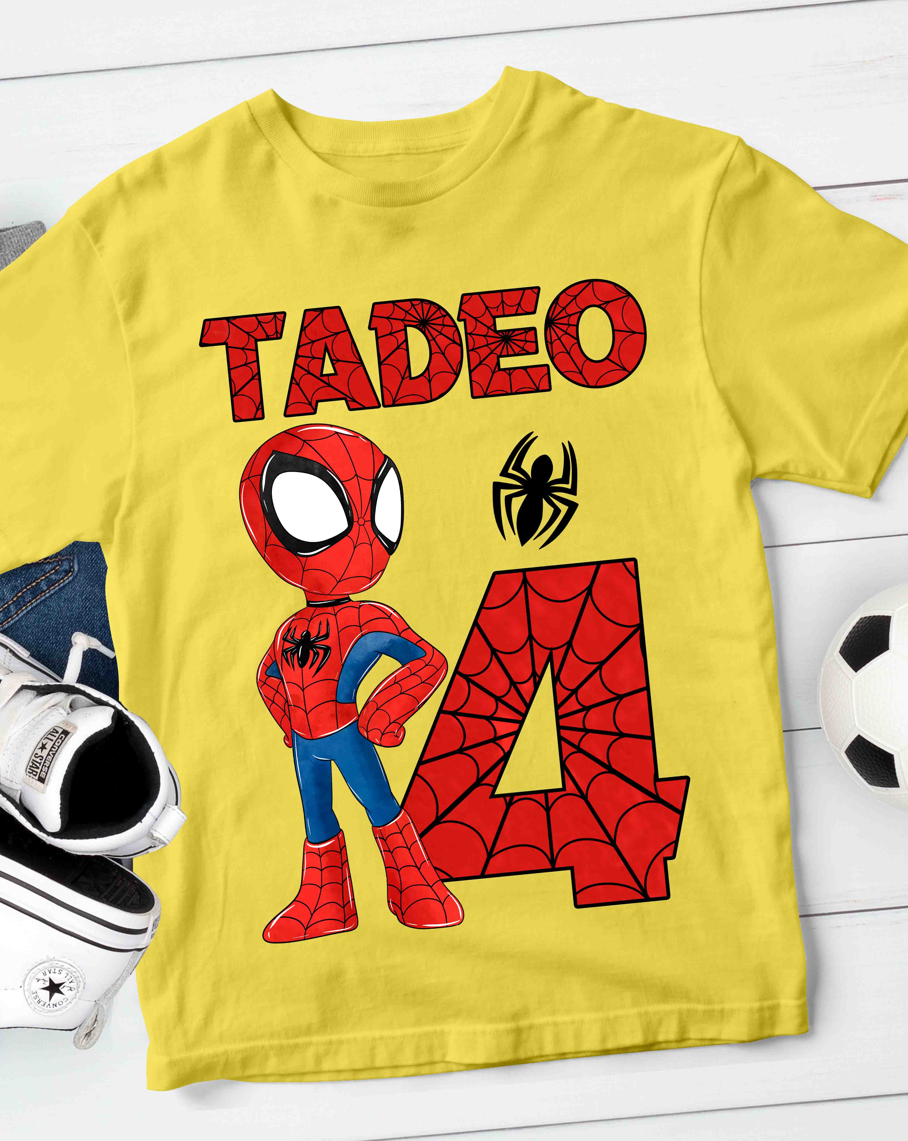 Spiderman Birthday T-Shirt Custom Name