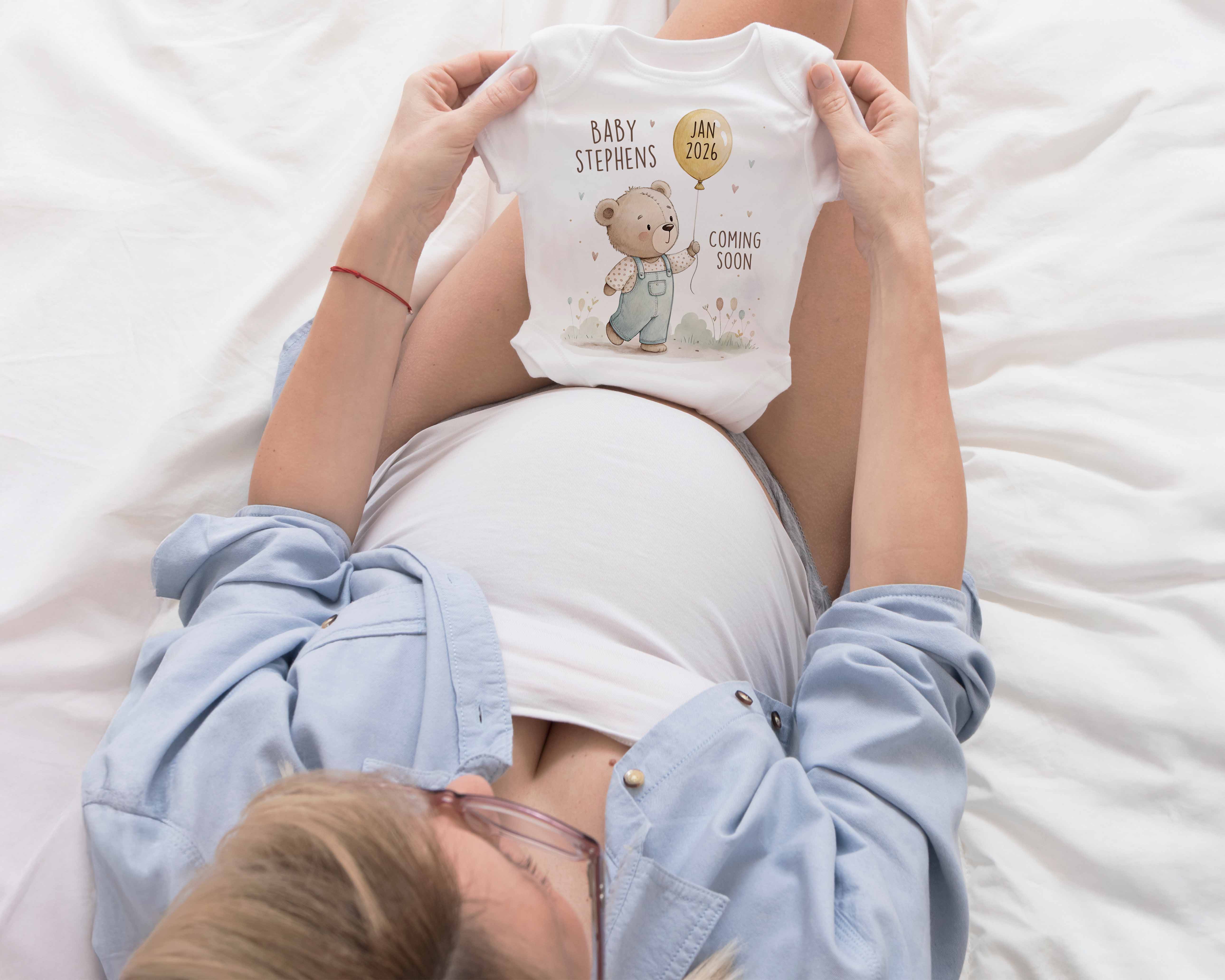 Baby Announcement coming soon Teddy Bear