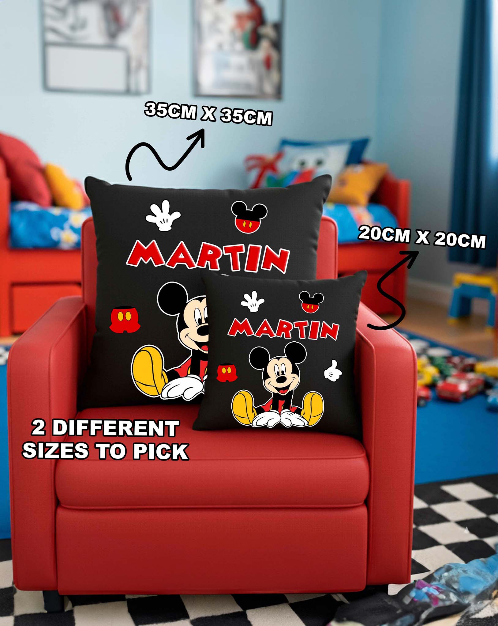 Mickey Custom Pillow with name
