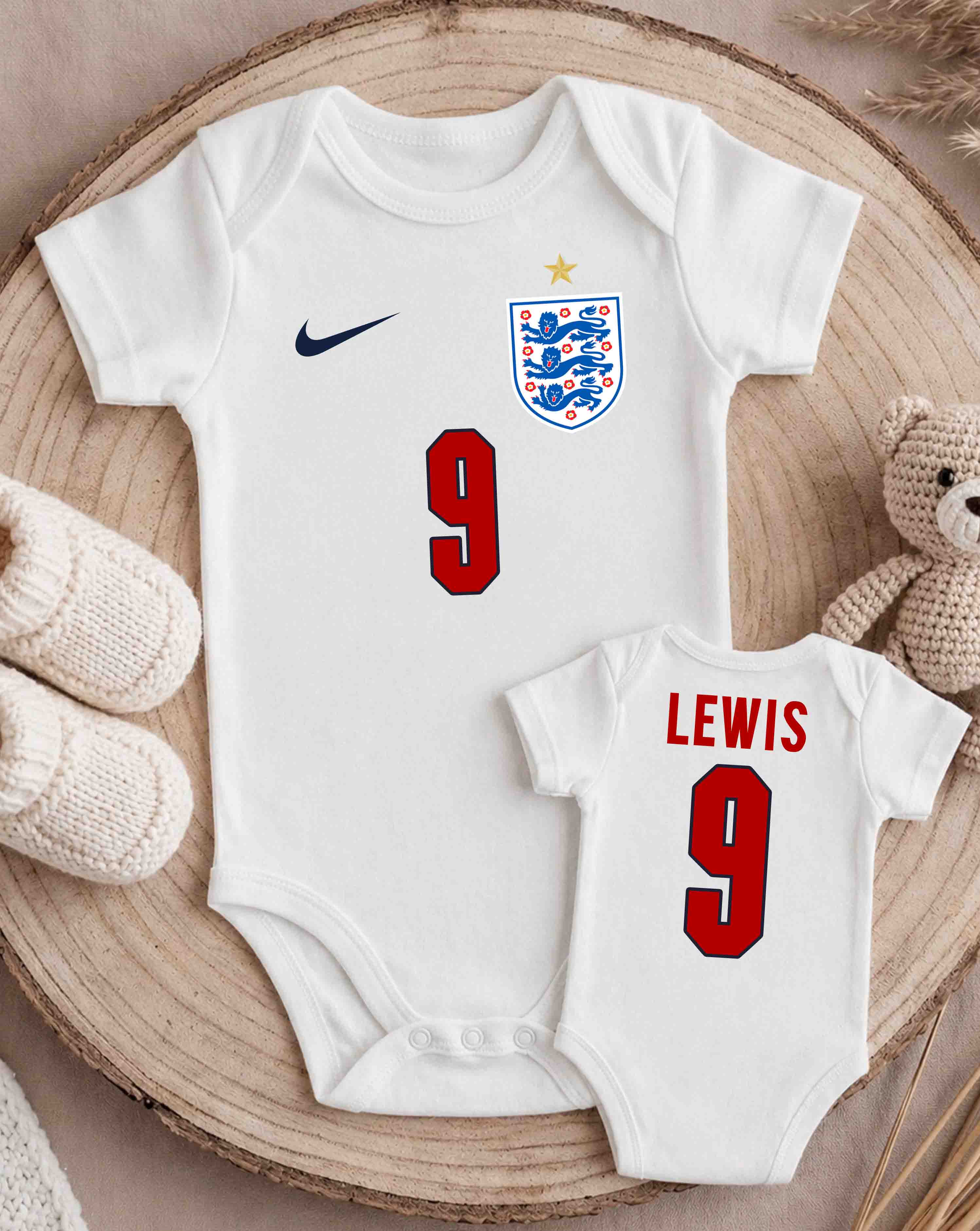 England Soccer Baby Bodysuit World Cup 2026 with Custom Name