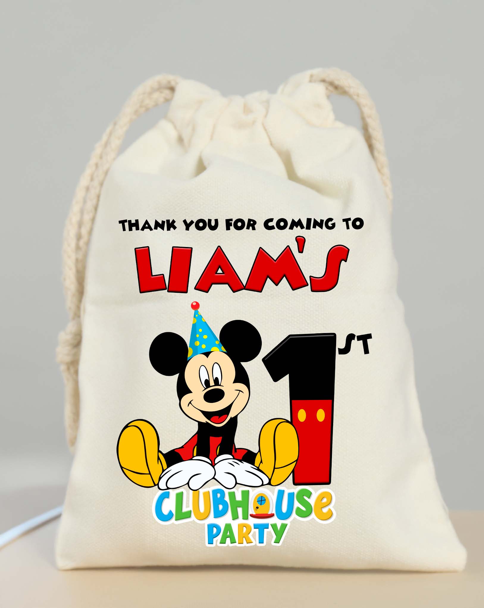 Mickey Mouse Party Bags Custom Name 