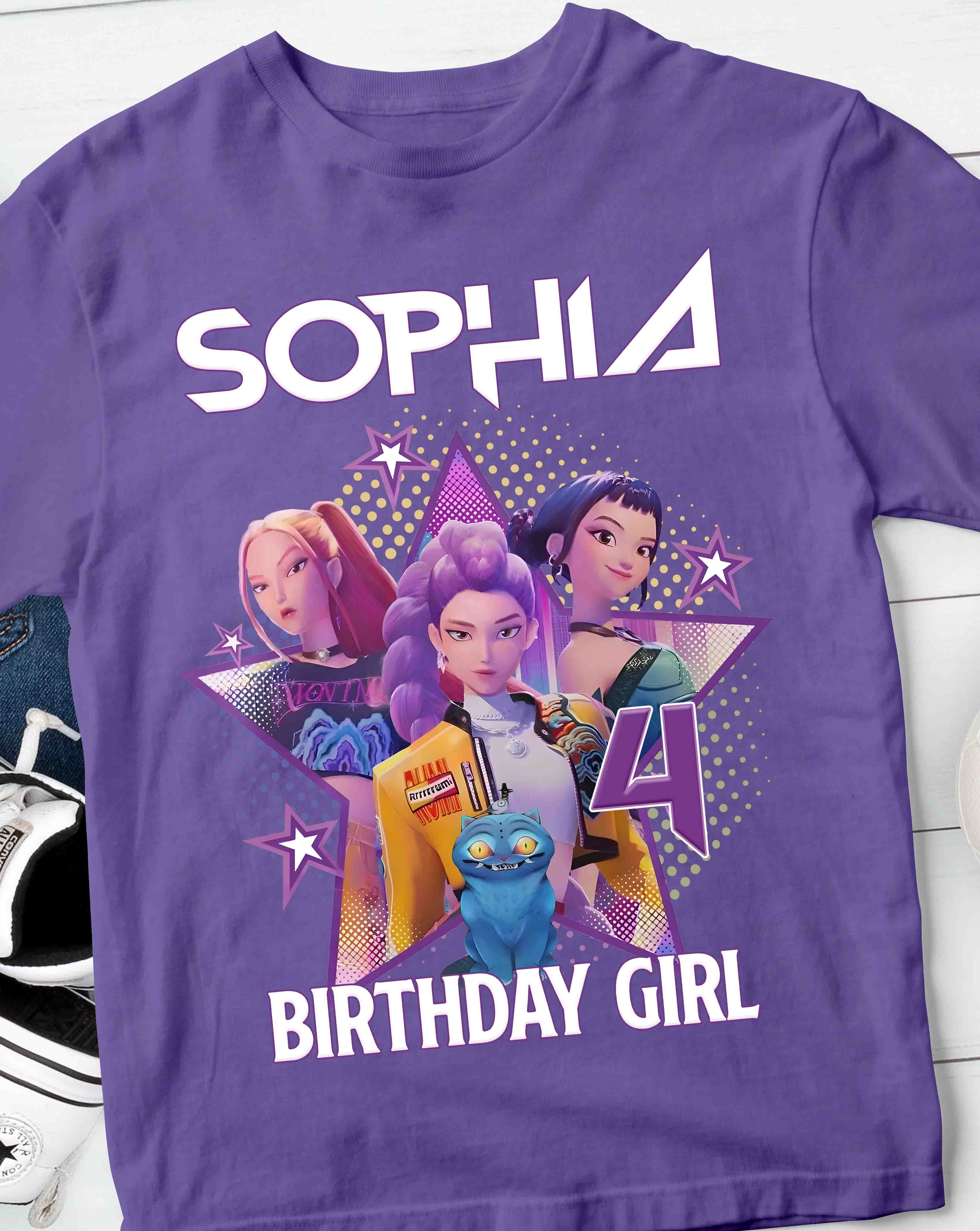 K-POP Demo Hunter Birthday T-Shirt with Custom Name