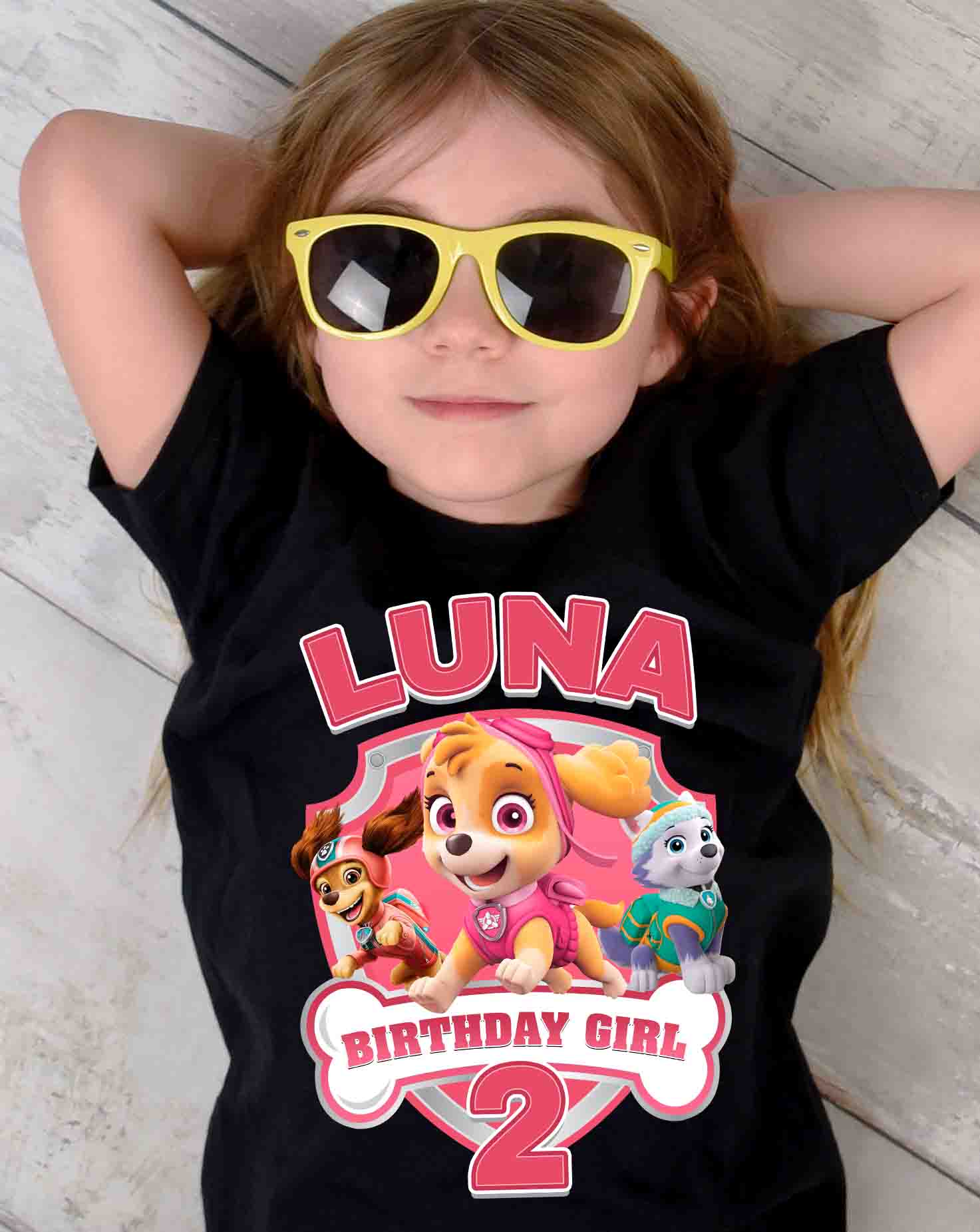 Skye Everest Liberty Paw Patrol Birthday T-Shirt with Custom Name 