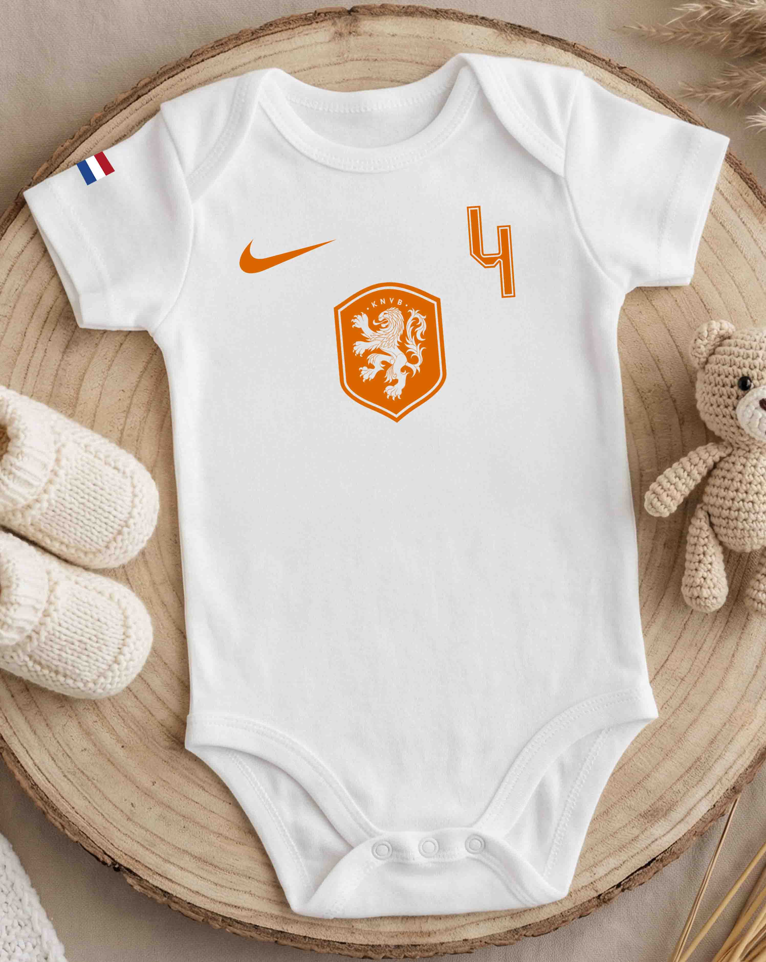 The Netherlands Soccer Baby Bodysuit World Cup 2026 with Custom Name