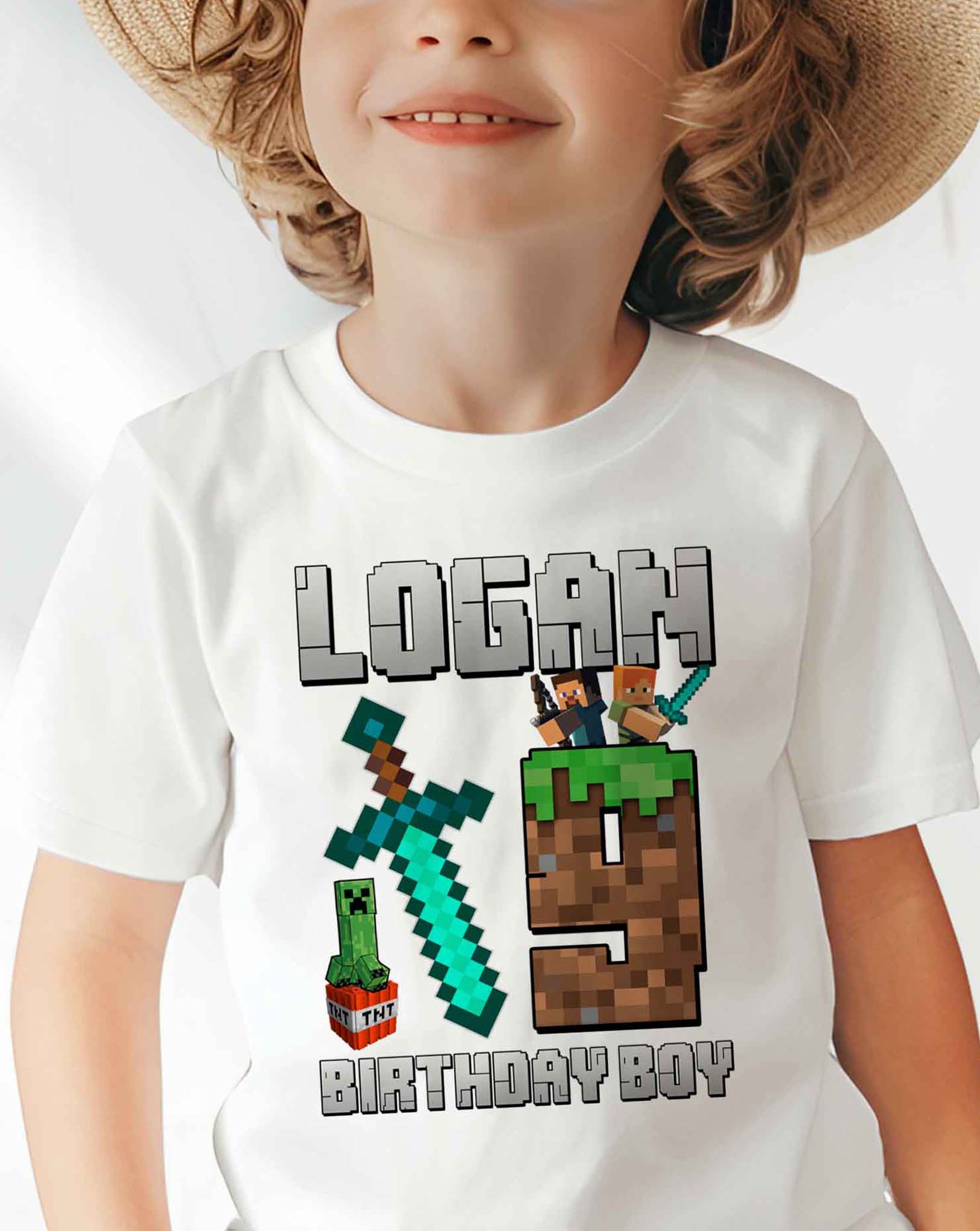Minecraft Birthday Shirt Custom Name
