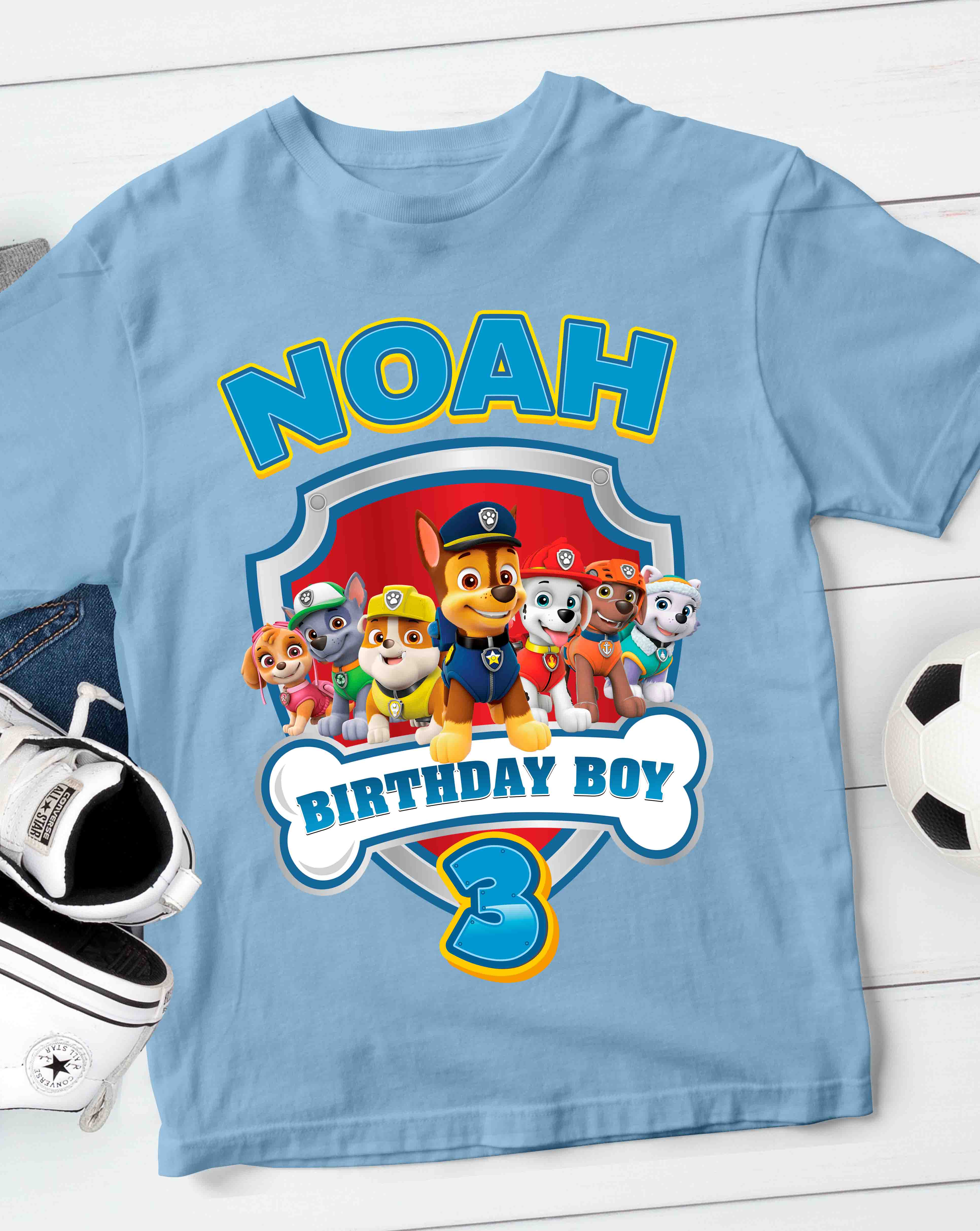 Paw Patrol Birthday T-Shirt with Custom Name