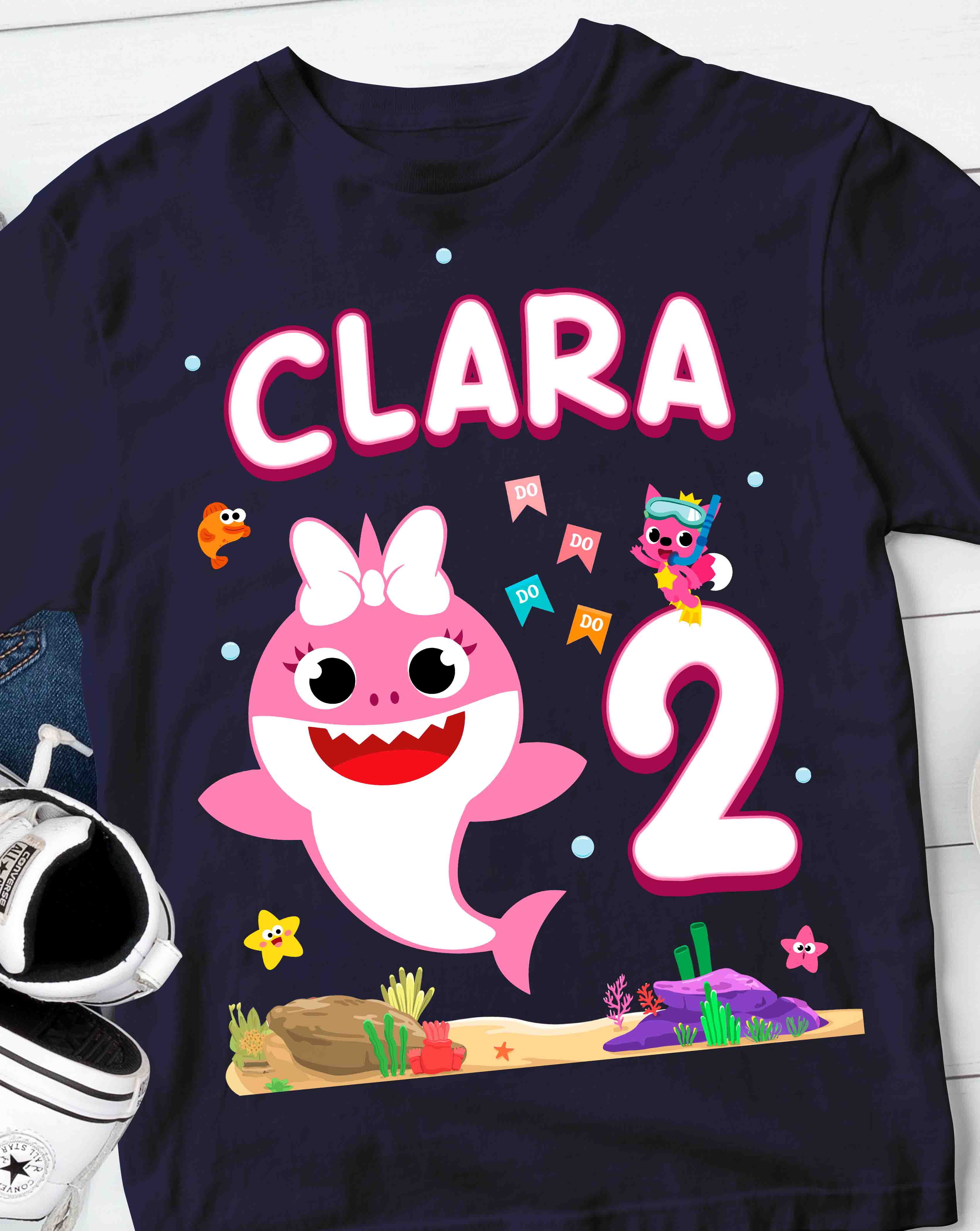 Baby Shark Girl Shirt Custom Name