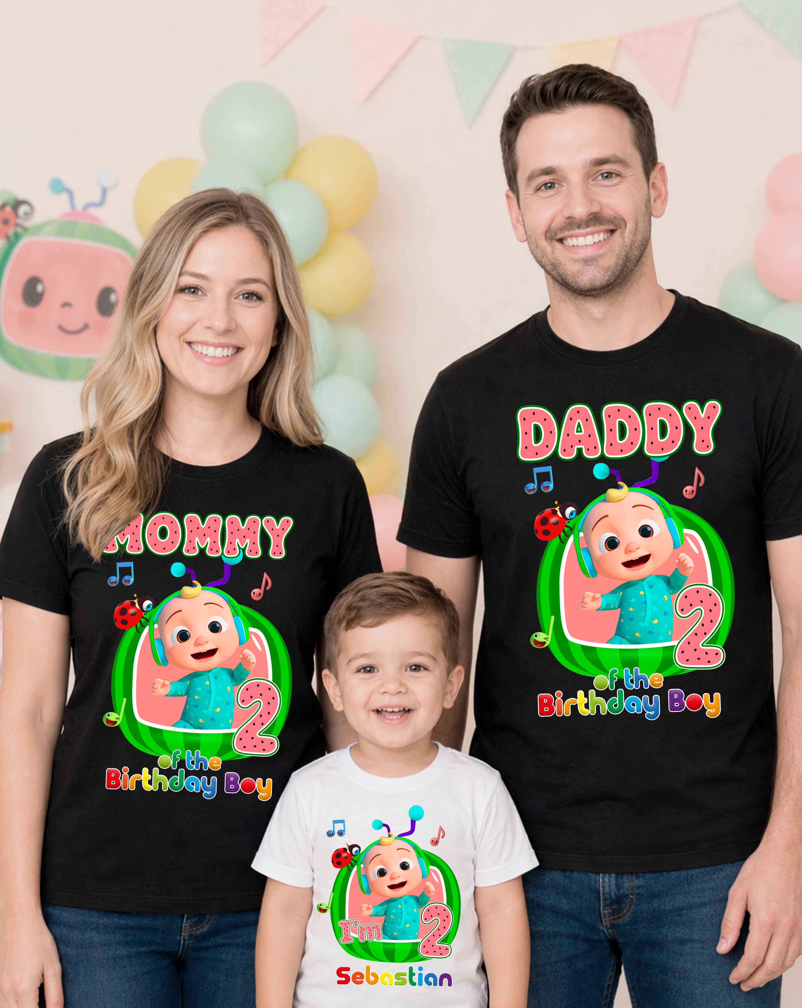 Cocomelon Birthday T-Shirt with Custom Name and age